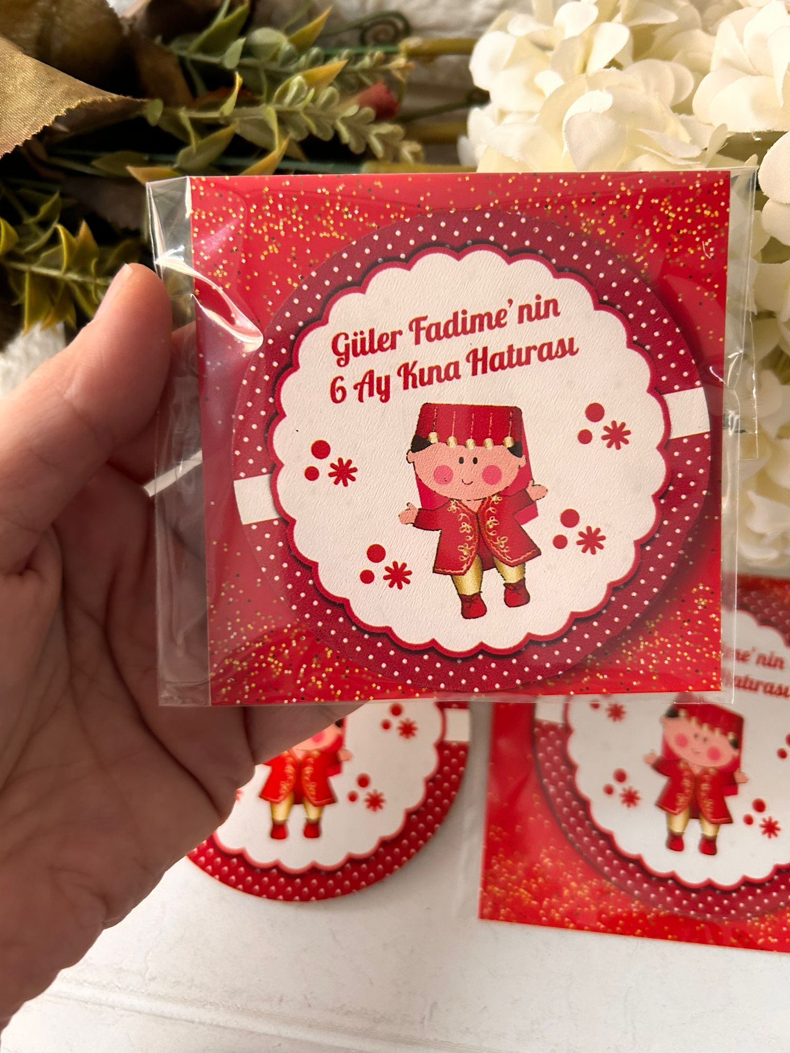 6 ay Kınası Ahşap Magnet