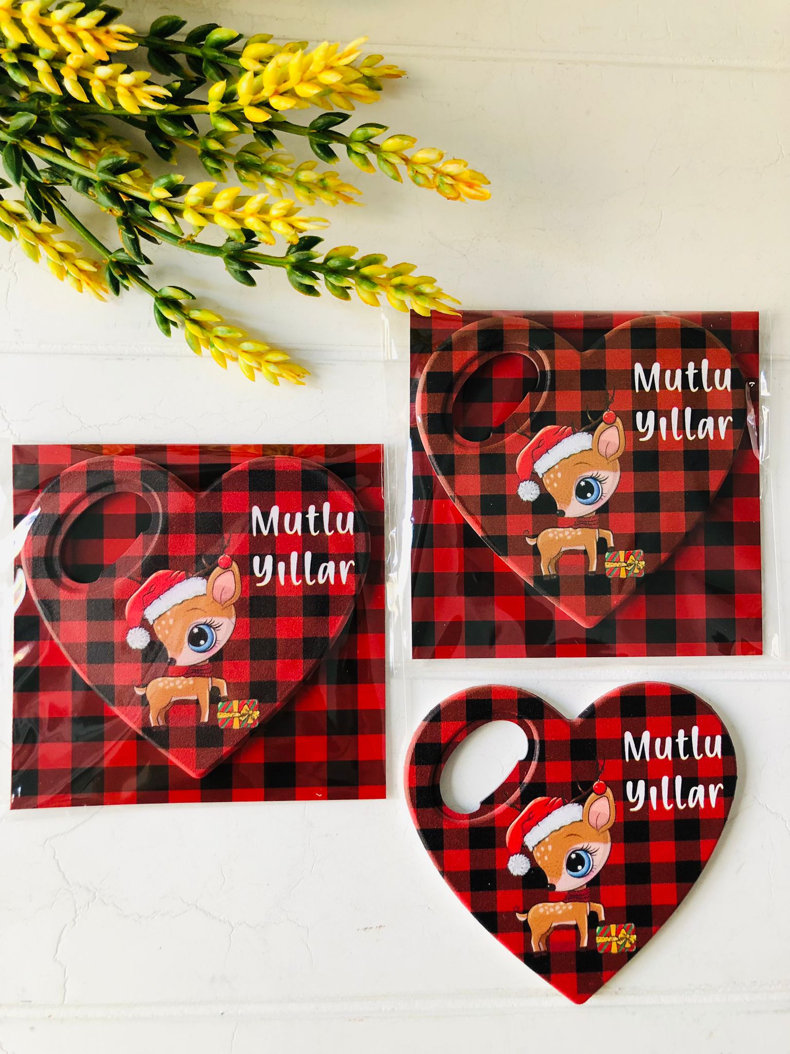 YENİ YIL TEMALI KALP MAGNET