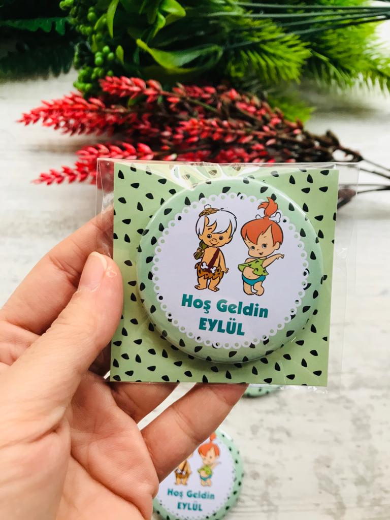 Buton Açacak Magnet Çakıl Bambam Temalı
