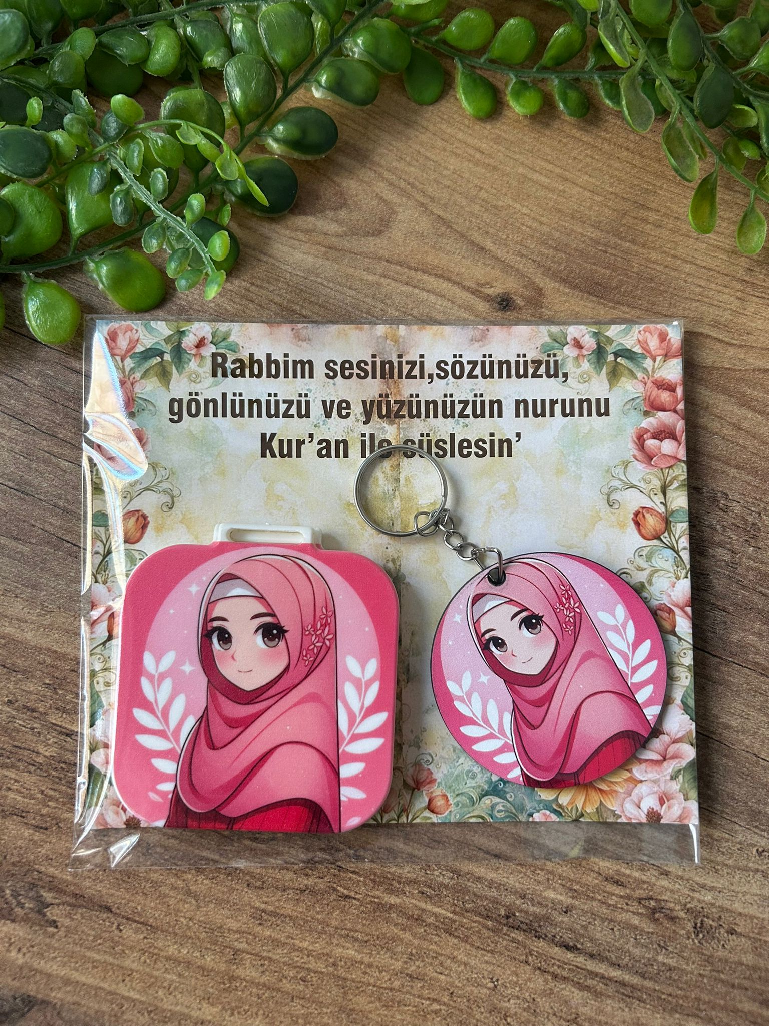 AYNA+AHŞAP ANAHTARLIK