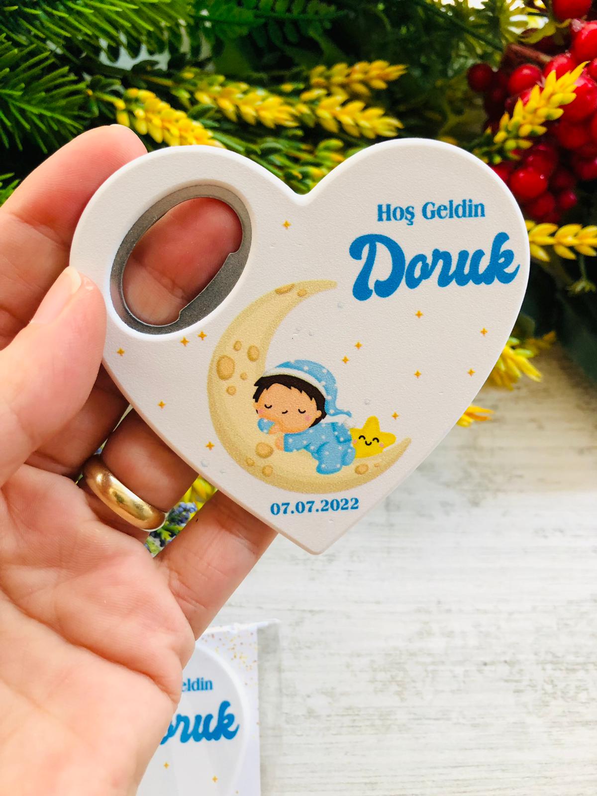 Aydede ve Bebek Temalı Kalp Magnet