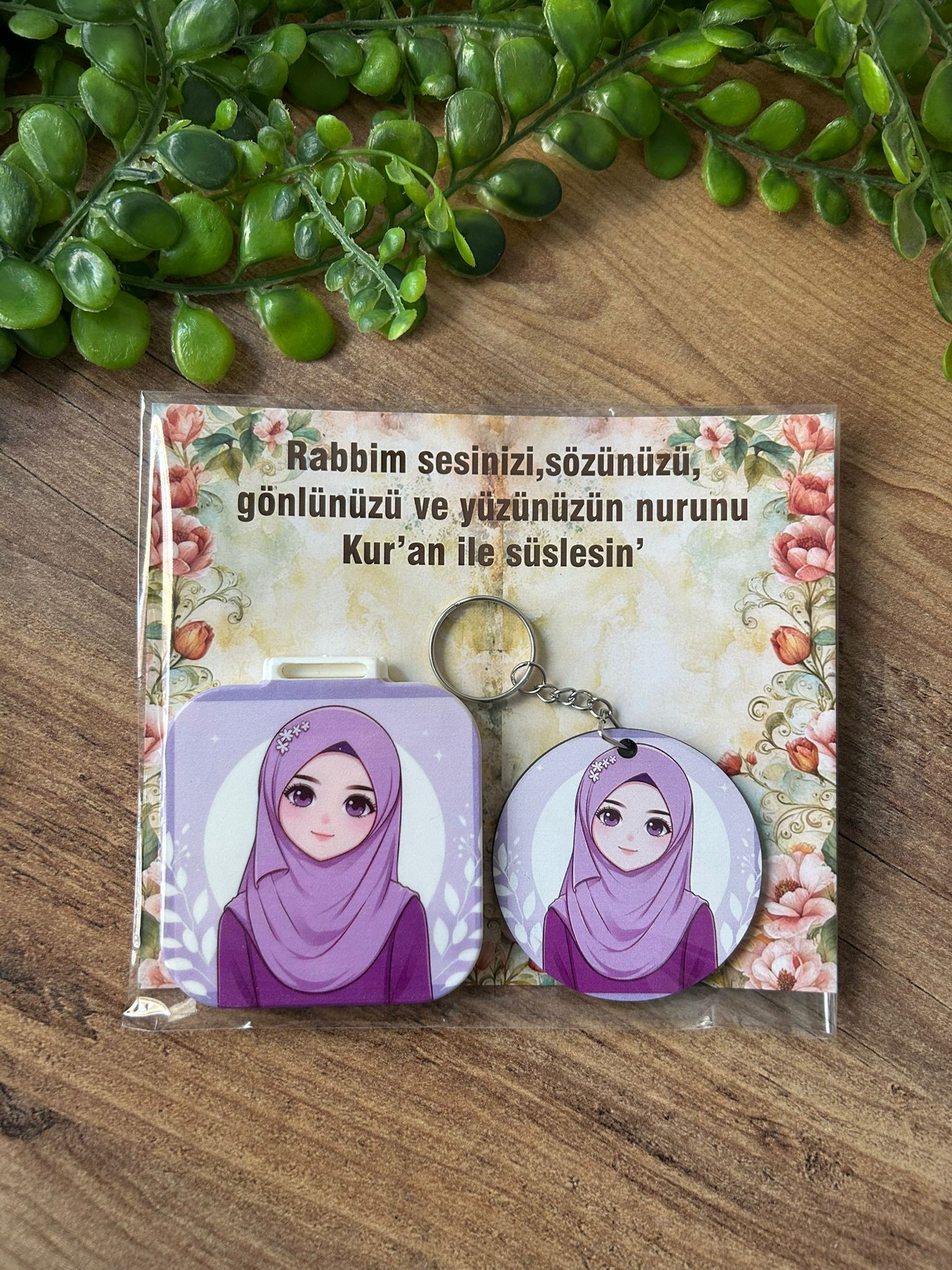 AYNA+AHŞAP ANAHTARLIK