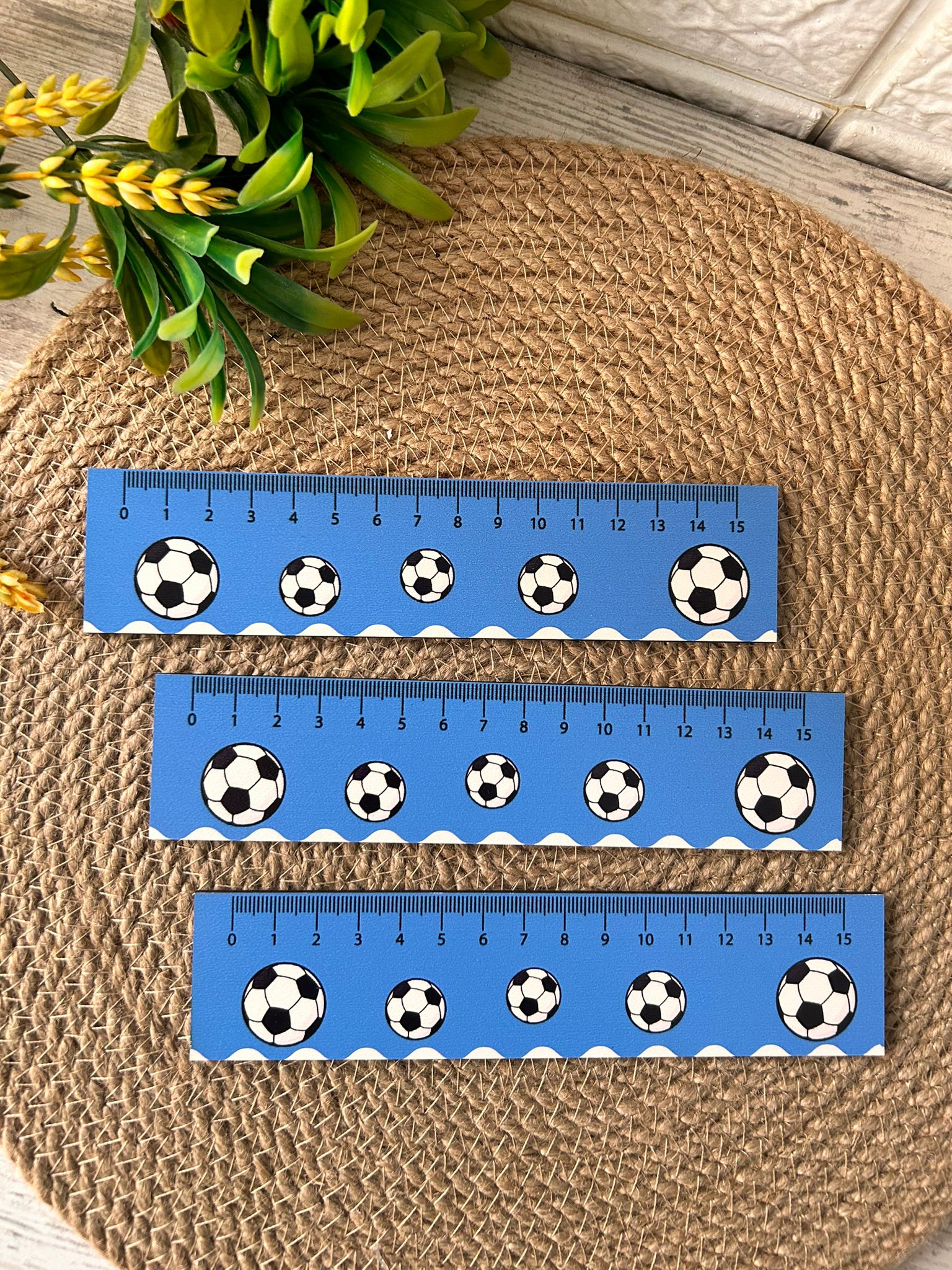 15 cm Ahşap Cetvel  Futbol Topu