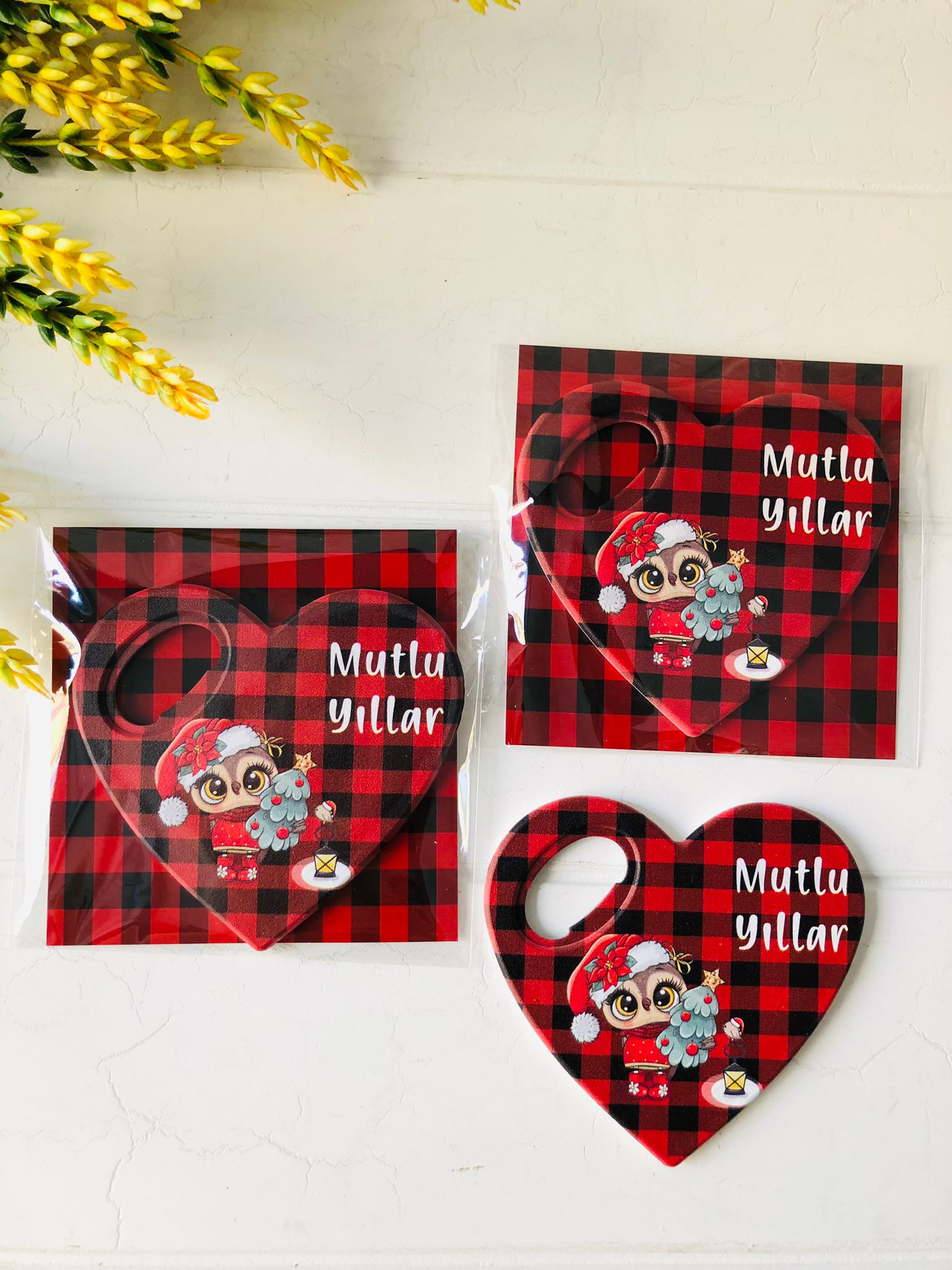 YENİ YIL TEMALI KALP MAGNET
