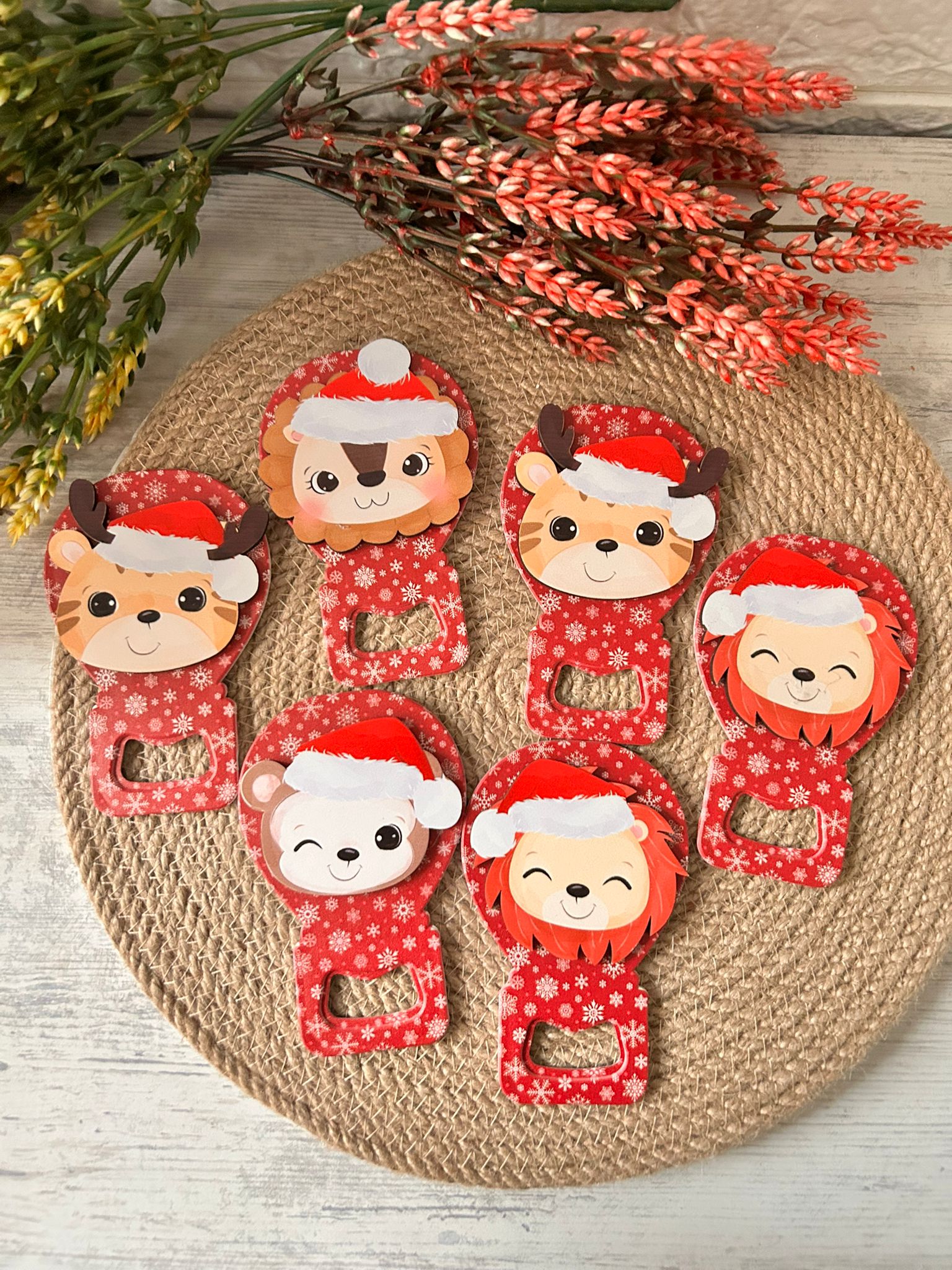NOEL AHŞAP FİGÜRLÜ  BALON  AÇACAKLI MAGNET-ÇORAP
