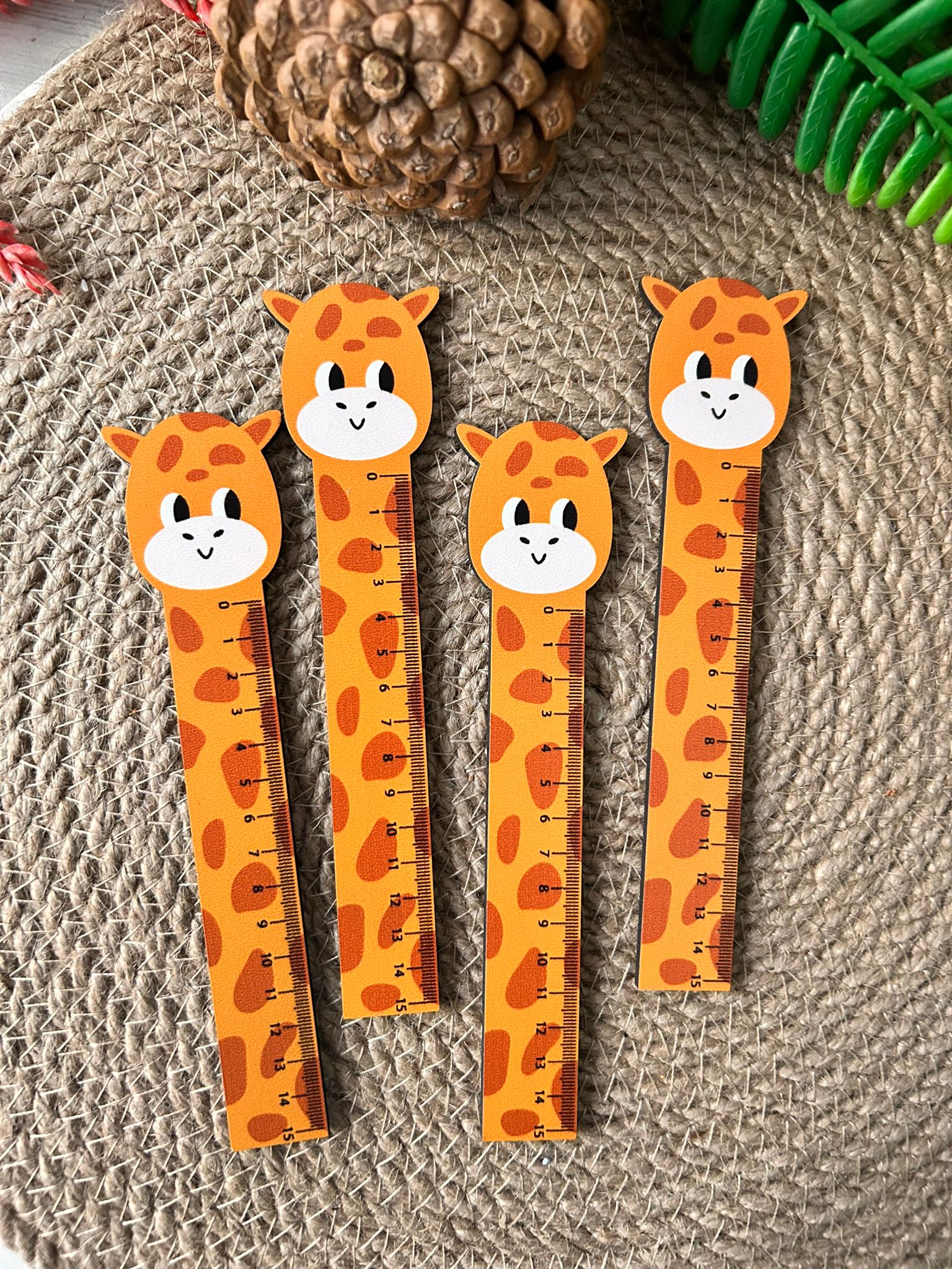 10 cm Ahşap Cetvel Zürafa Temalı