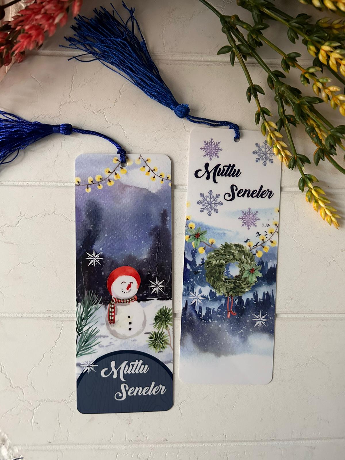 Noel-Yeni Yıl-Yılbaşı Temalı Kitap Ayracı (Desenler Karışık Yollanır)