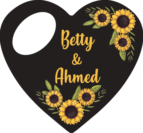 Ayçiçeği Temalı Kalp Magnet