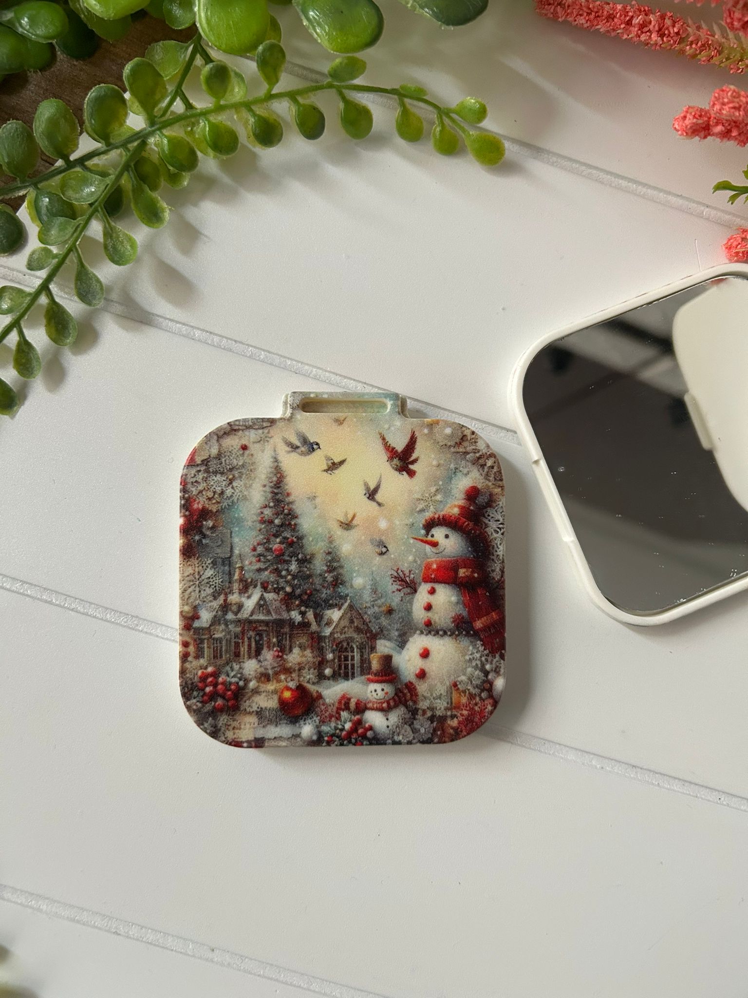 Nostalji Yeni Yıl-Noel-Yılbaşı Kare Ayna