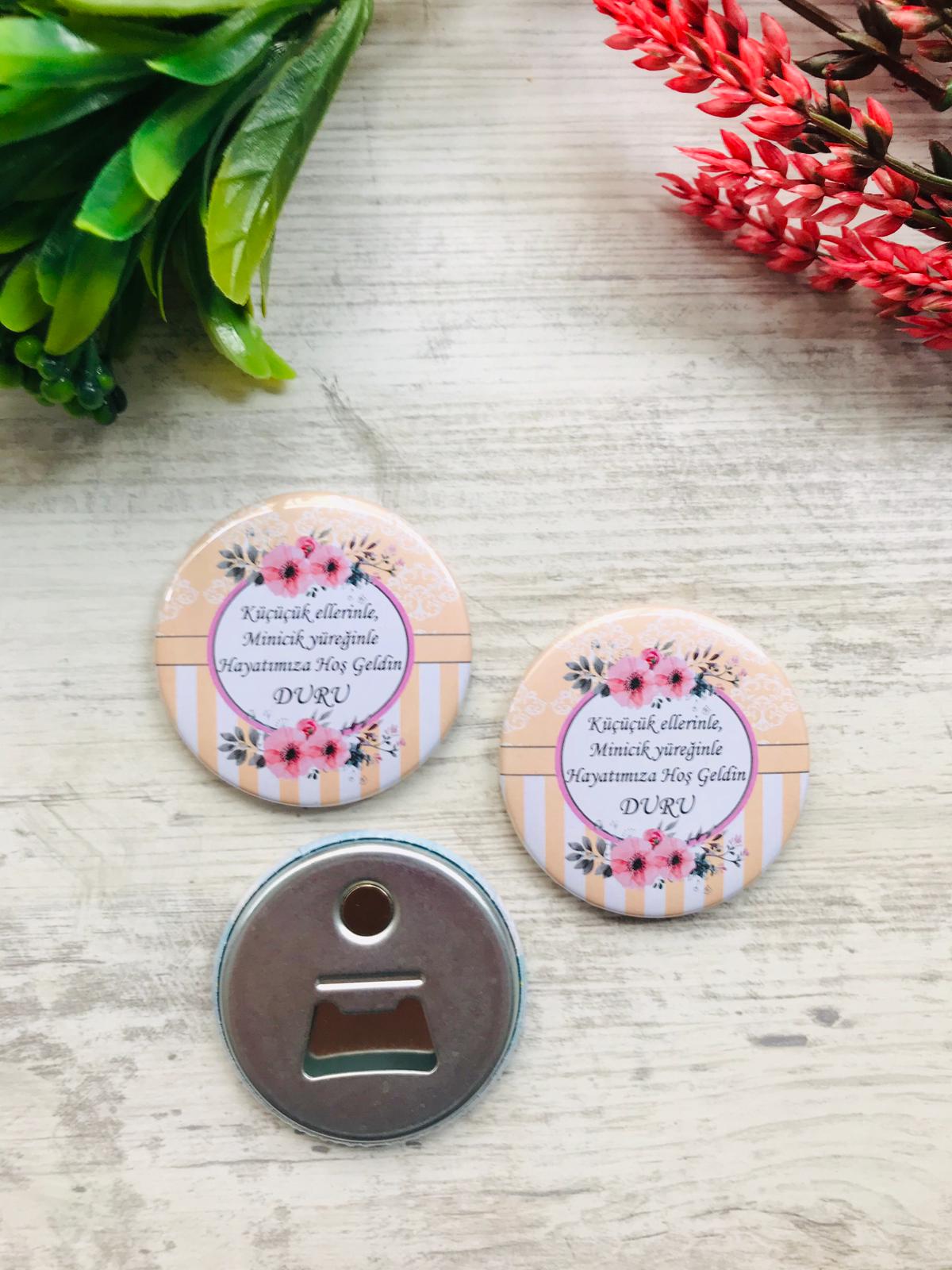 Kız Çocuk Çiçekli, Açacaklı Magnet