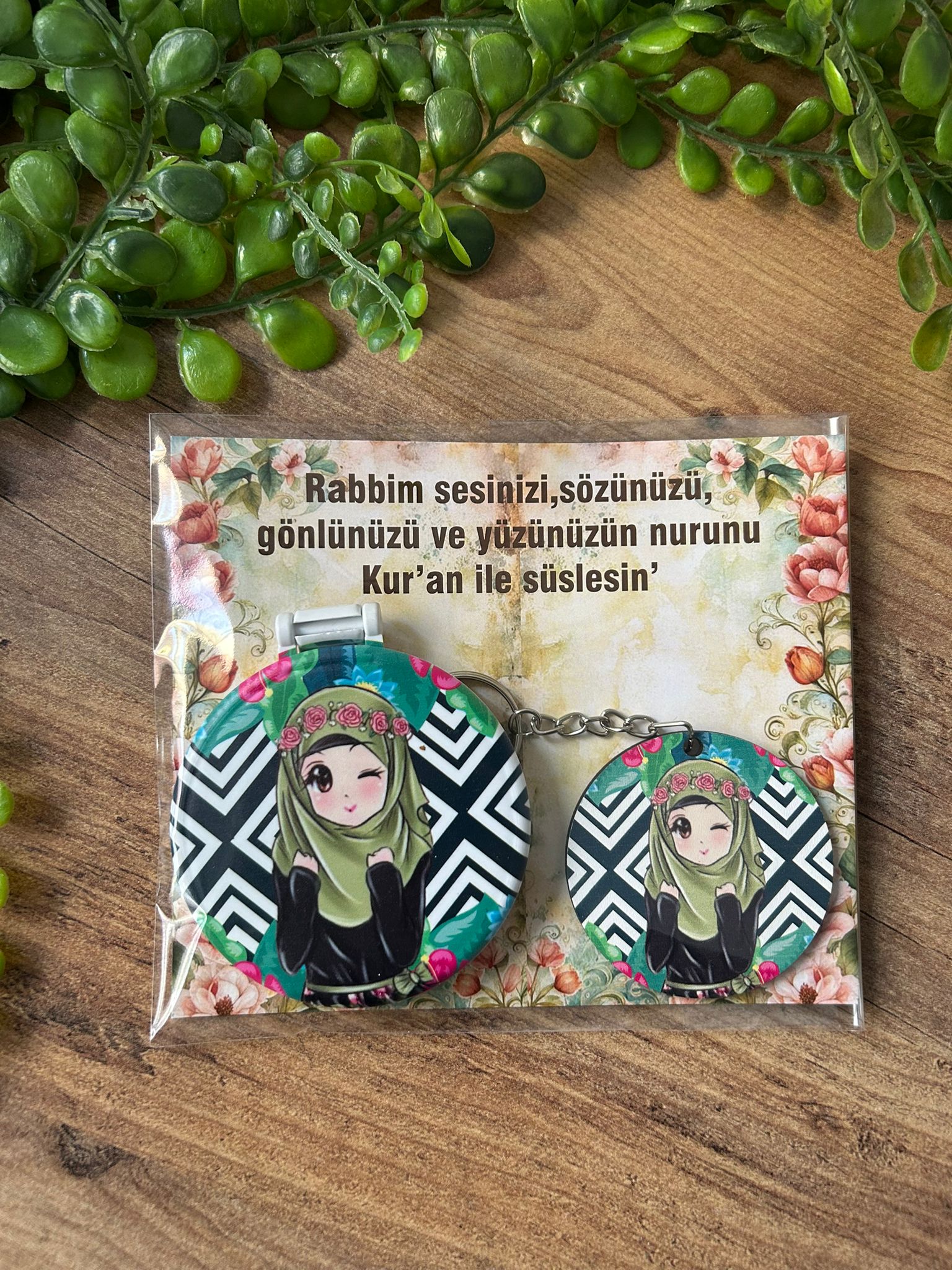 AYNA+AHŞAP ANAHTARLIK