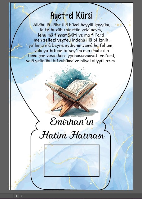 Kuran-Hatim-Hafızlık  Temalı Balon Magnet