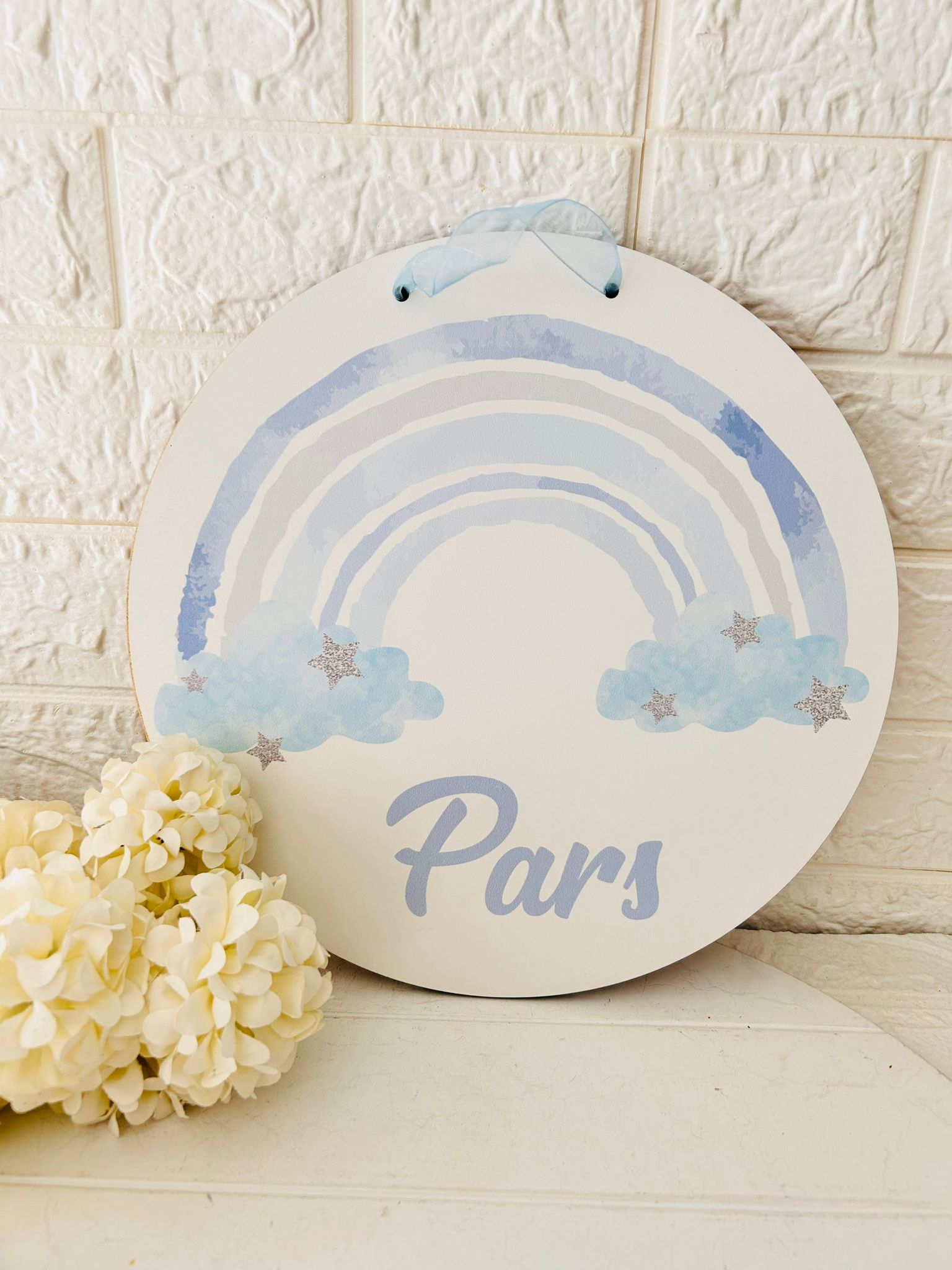 38 cm Ahşap Kapı Süsü-Gökkuşağı