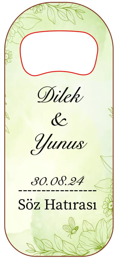 YEŞİL  ÇİÇEK  TEMALI UZUN AÇACAKLI MAGNET