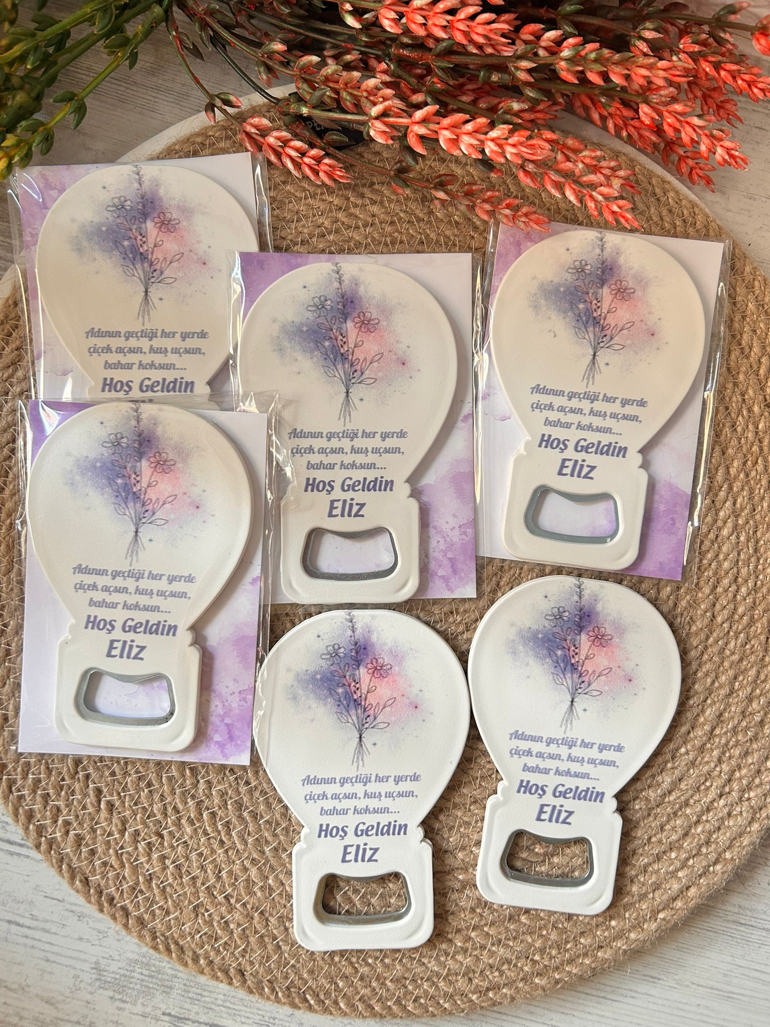 Suluboya Çiçek Temalı Balon Magnet