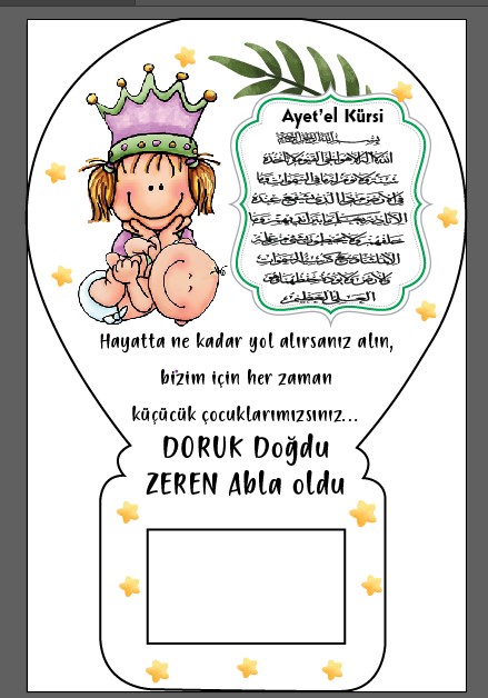 Abla Kardeş -Dua  Temalı Balon Magnet