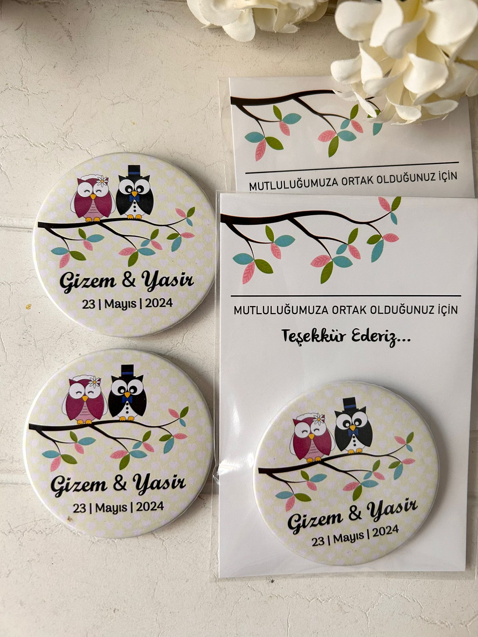 Mutlu Kuşlar Buton  Açacaklı Magnet