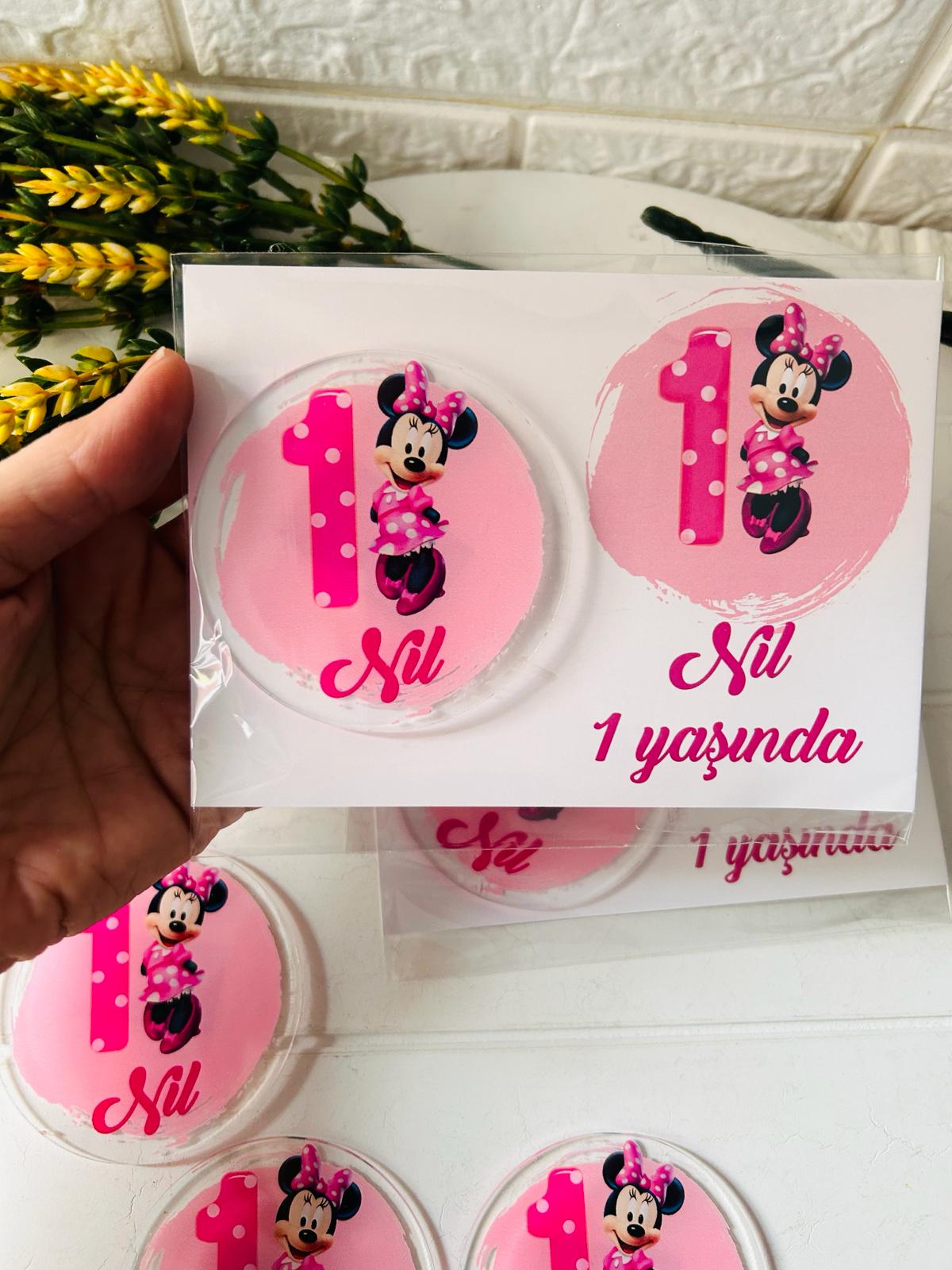 Minnie Mouse Kafası Pleksi Magnet