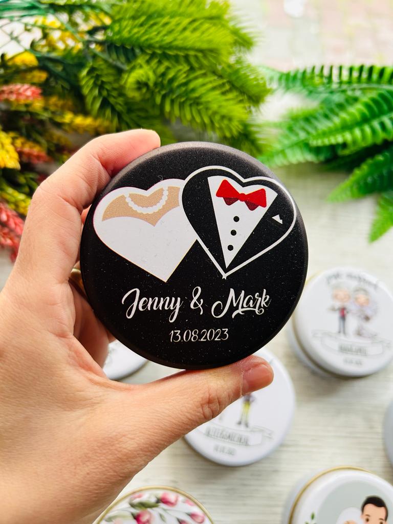 Gelin ve Damat  Mini Metal Kutu
