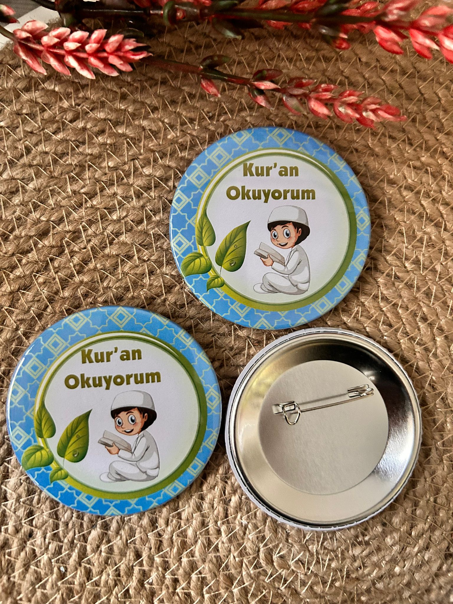 KURAN OKUYORUM TEMALI  İĞNELİ ROZET