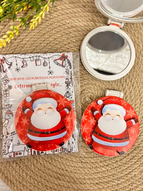 Ahşap Figürlü Ayna Noel Baba