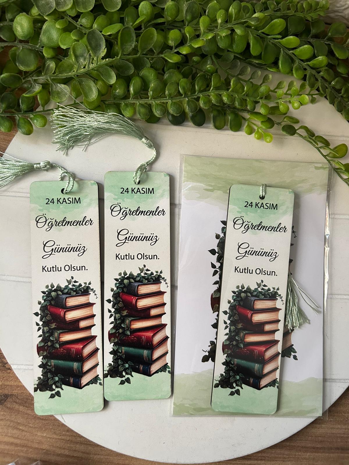 Öğretmenler Günü Ahşap Kitap Ayracı