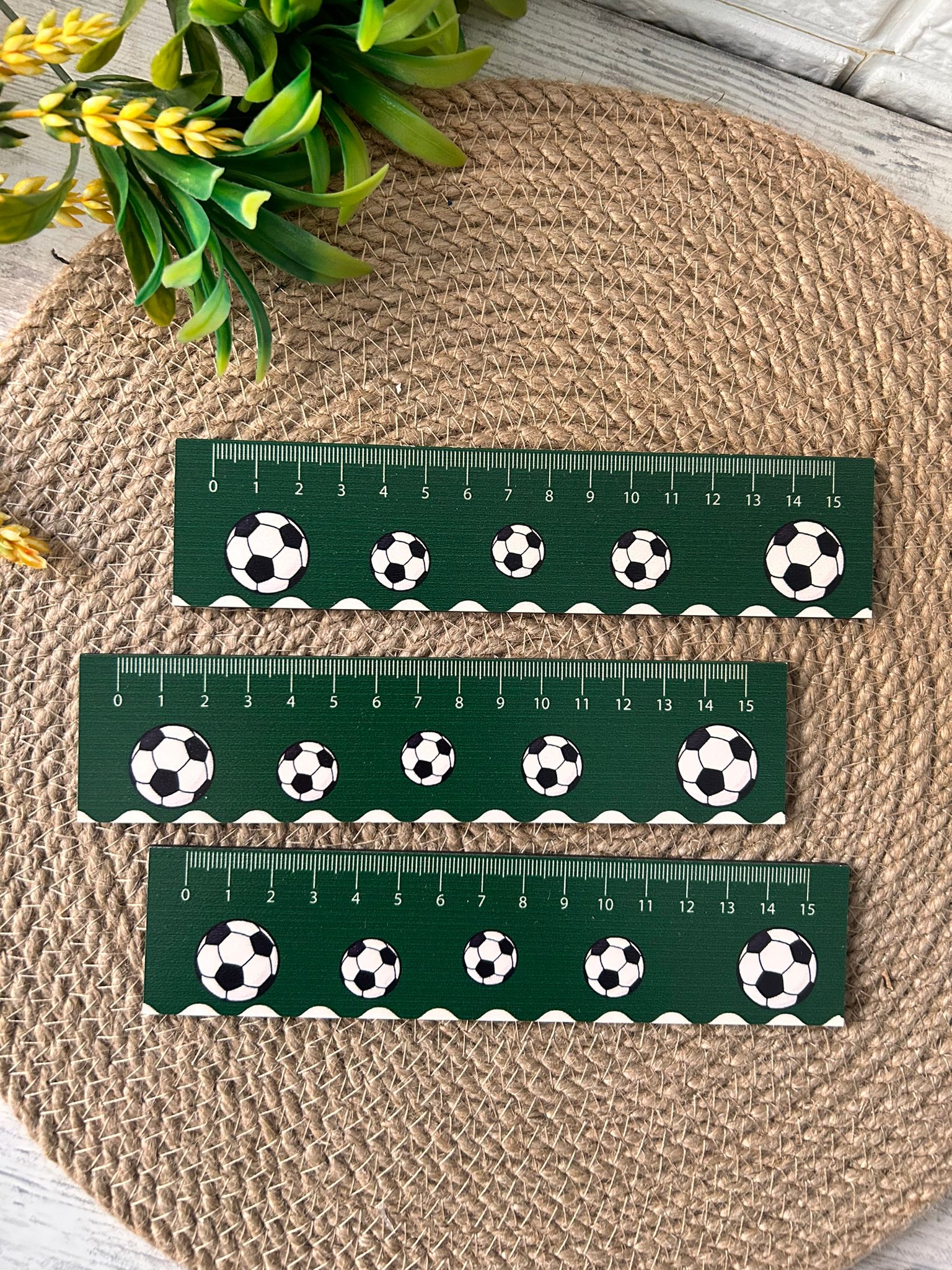 15 cm Ahşap Cetvel  Futbol Topu