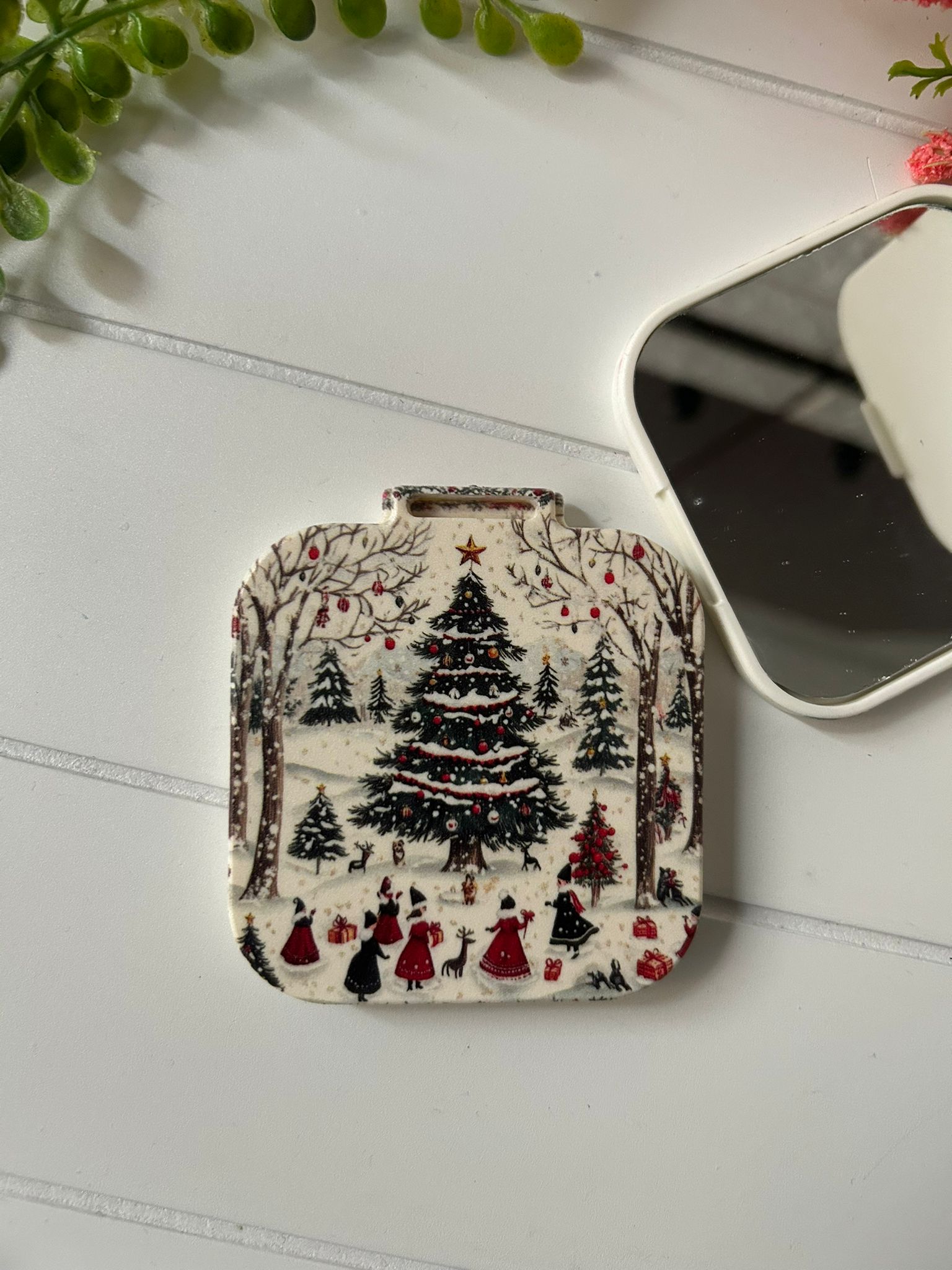 Nostalji Yeni Yıl-Noel-Yılbaşı Kare Ayna
