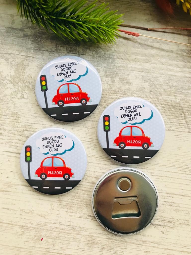 Erkek  Çocuk Arabalı Açacaklı Magnet