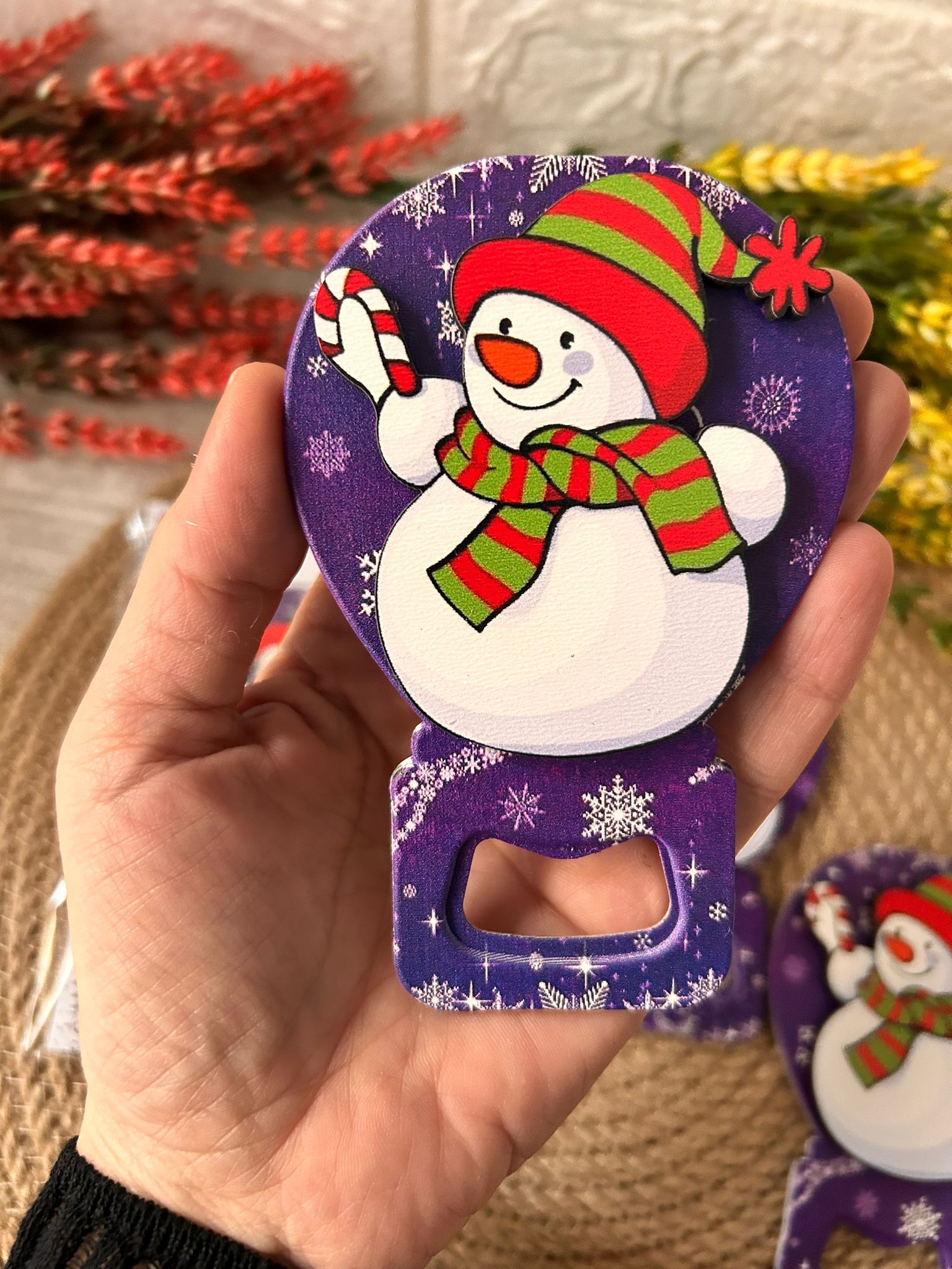 NOEL AHŞAP FİGÜRLÜ  BALON  AÇACAKLI MAGNET-KARDAN ADAM