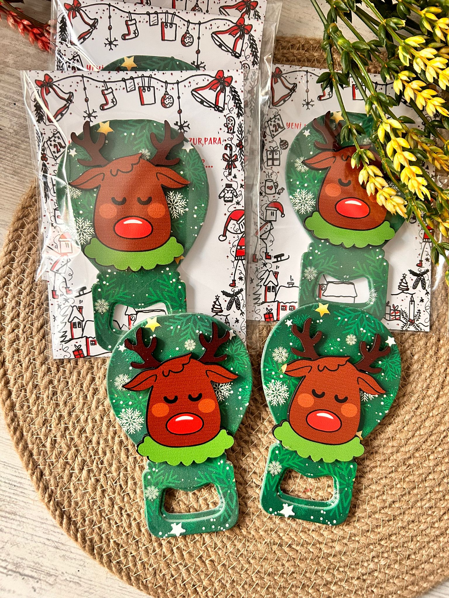 NOEL AHŞAP FİGÜRLÜ  BALON  AÇACAKLI MAGNET-GEYİK