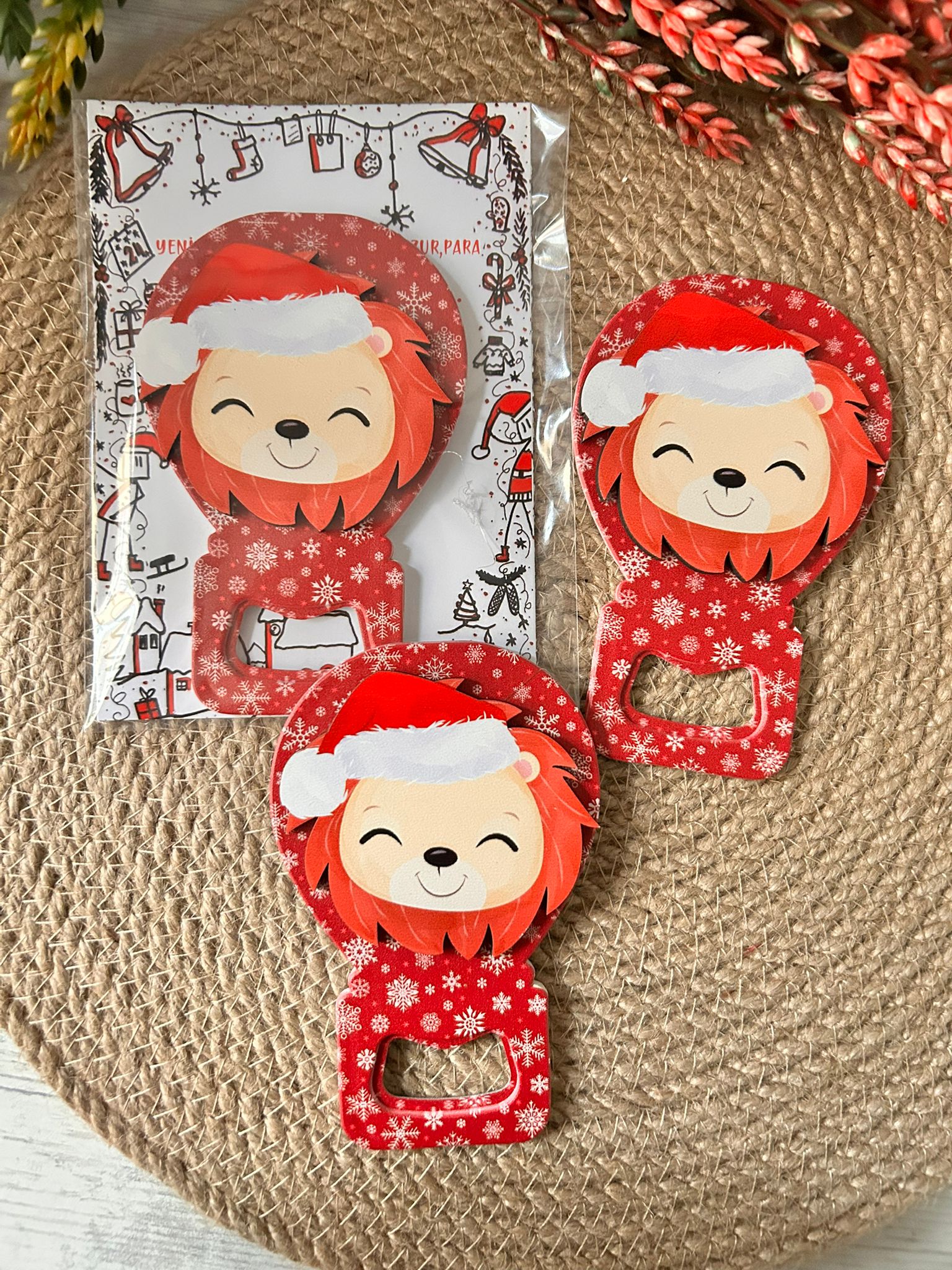 NOEL AHŞAP FİGÜRLÜ  BALON  AÇACAKLI MAGNET-ÇORAP
