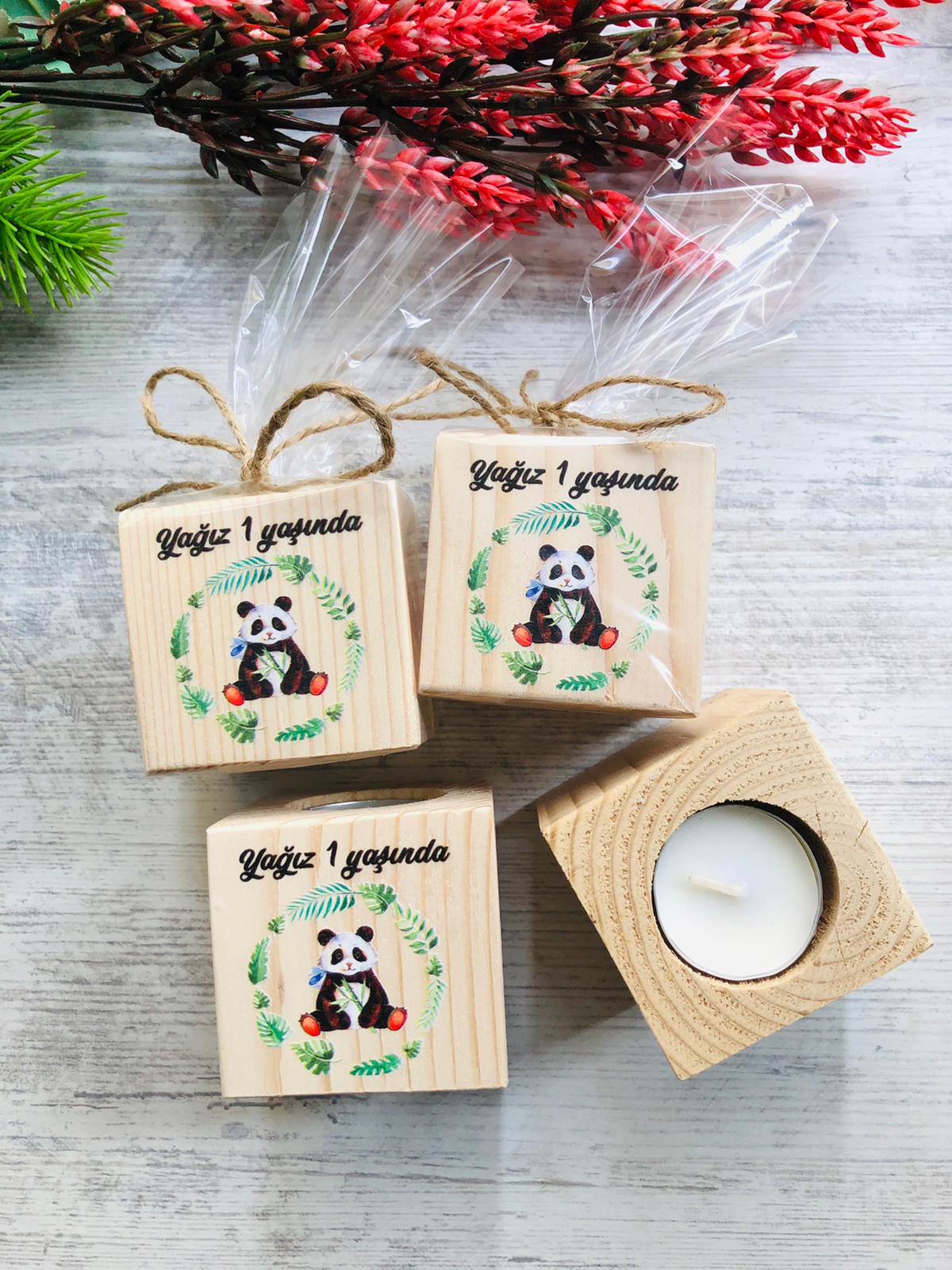 Panda Temalı Mumluk