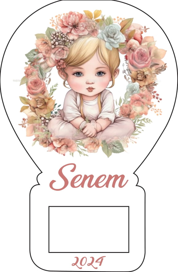 Çiçekli Şirin Kız Temalı Balon Magnet