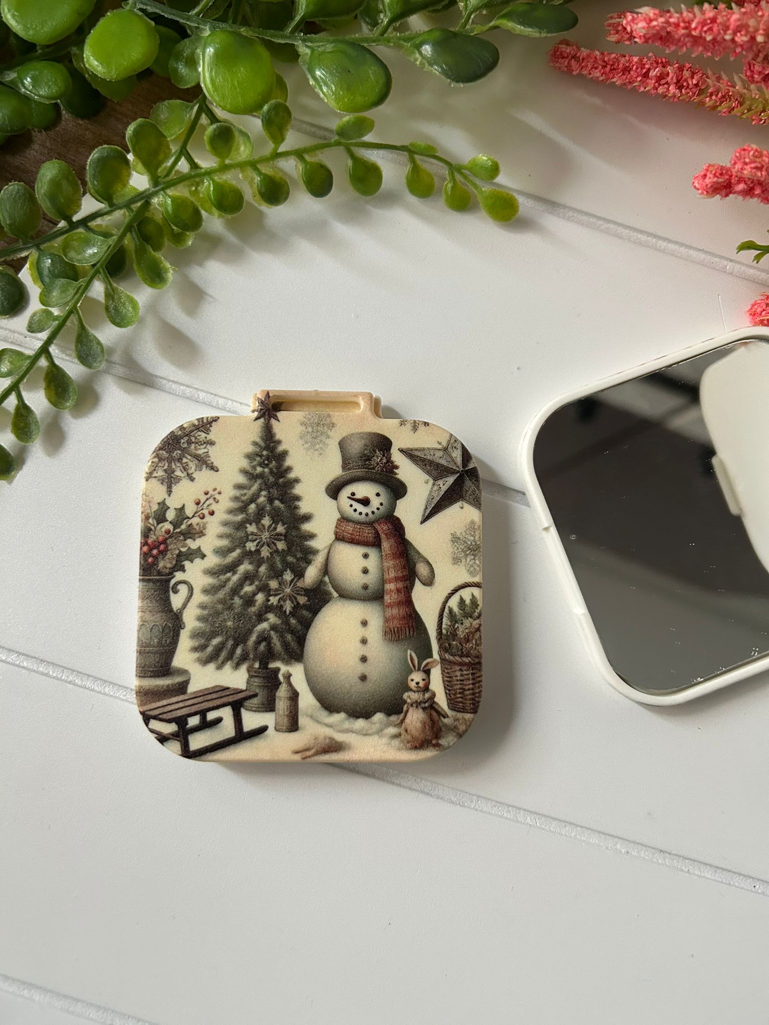 Nostalji Yeni Yıl-Noel-Yılbaşı Kare Ayna