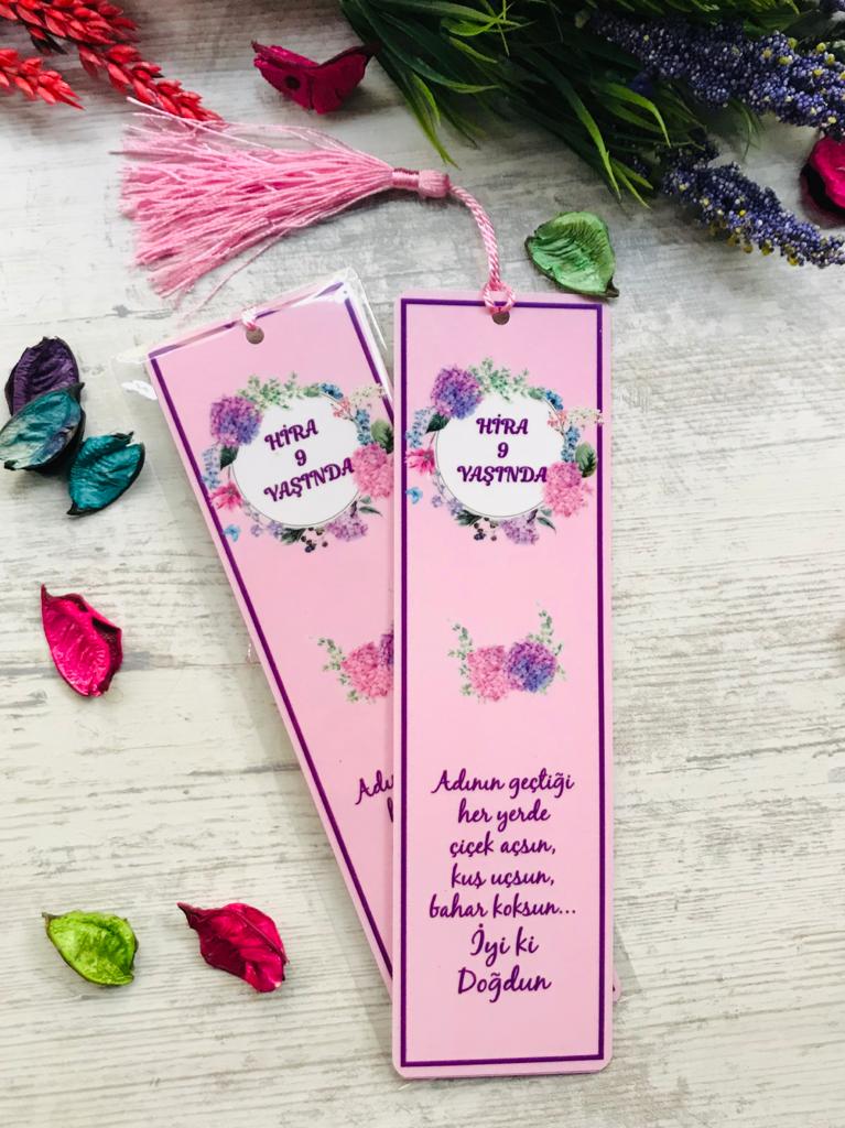 Çiçek Temalı Kitap Ayracı
