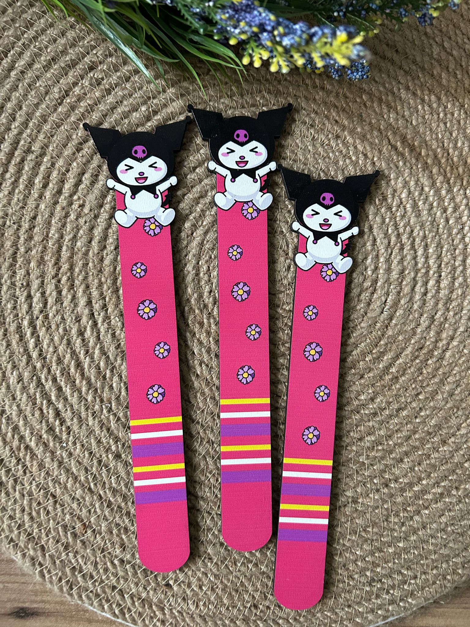 Ahşap Kitap Ayraçları Kuromi Temalı