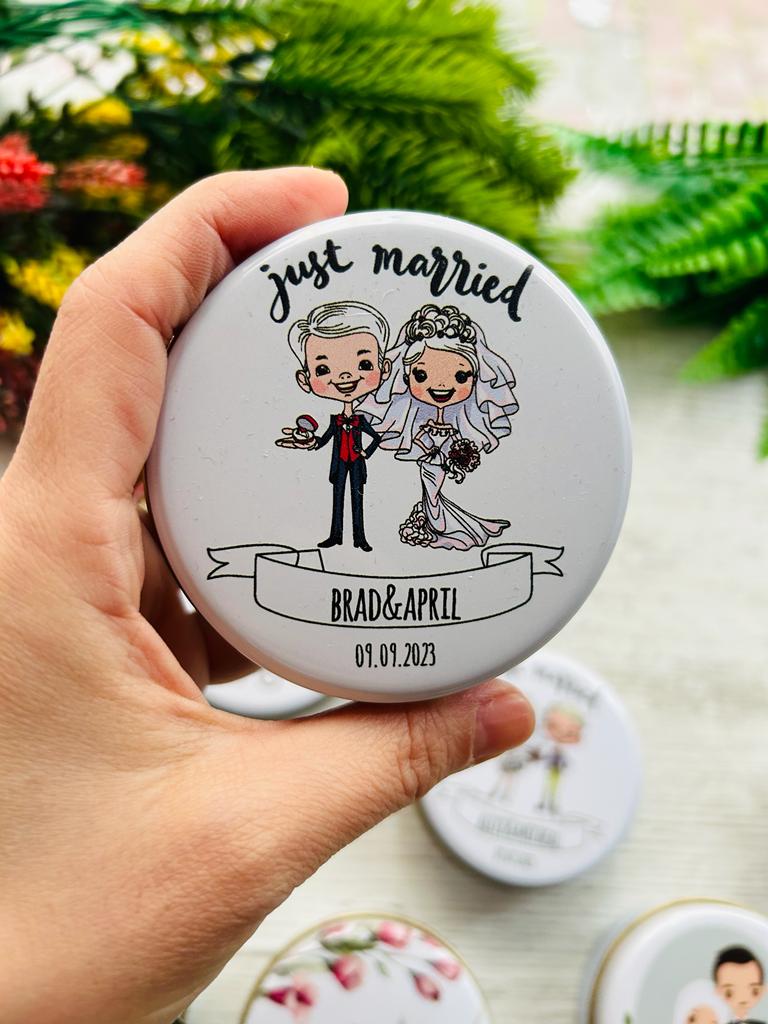 Gelin ve Damat  Mini Metal Kutu
