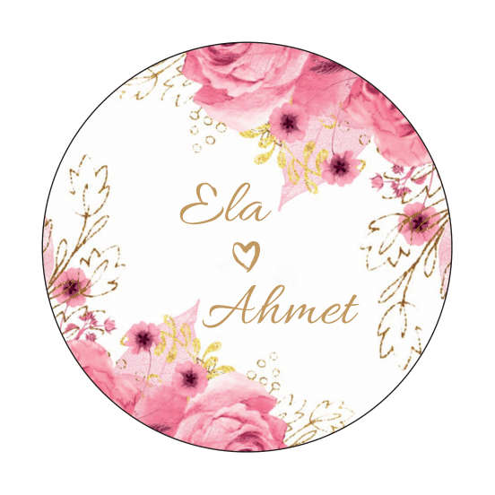 Pembe Çiçekli  Buton  Açacaklı Magnet
