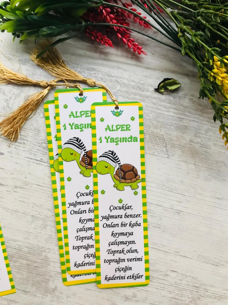 Kaplumbağa Temalı Kitap Ayracı