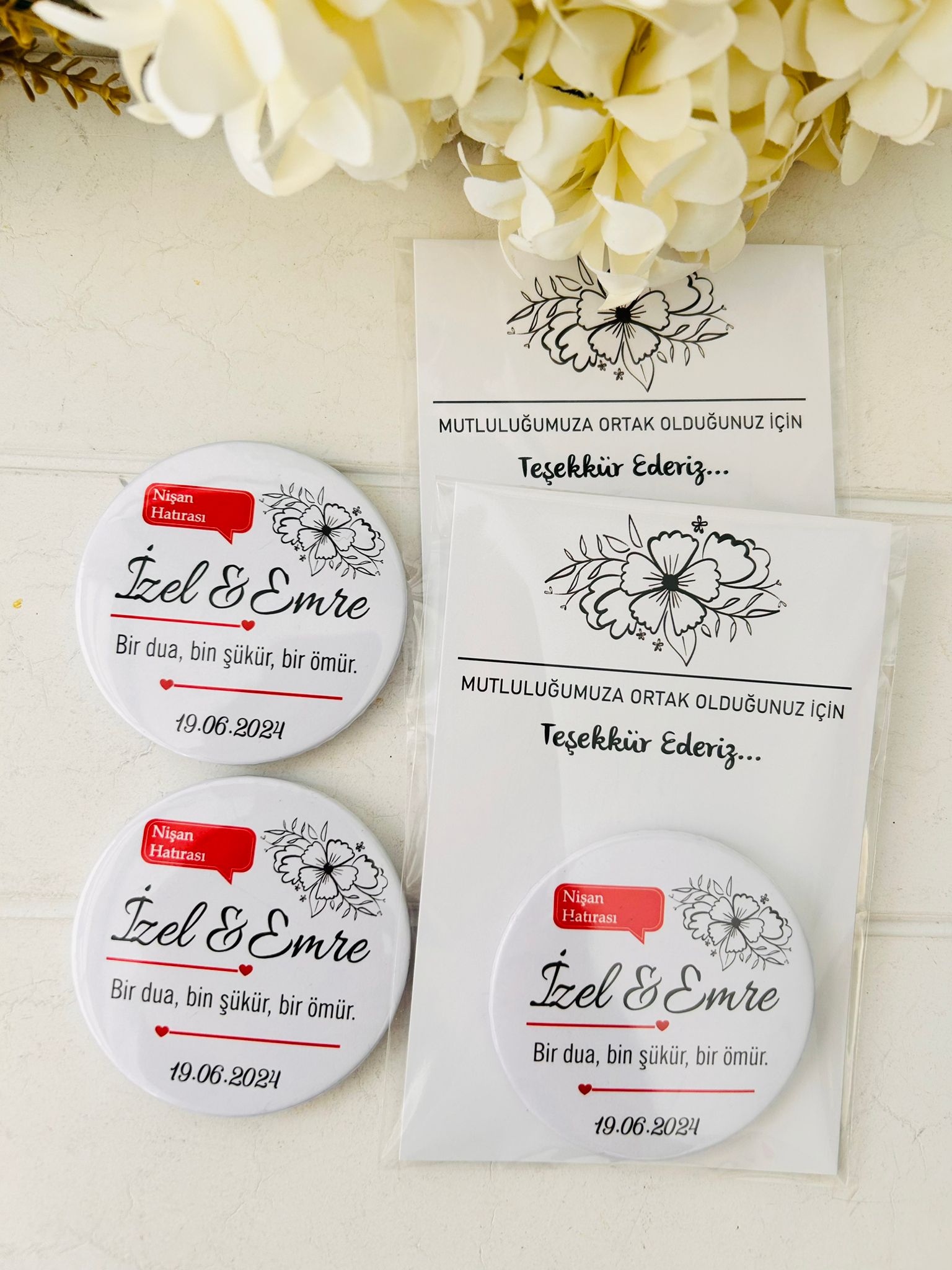 Nikah Hatırası Buton  Açacaklı Magnet