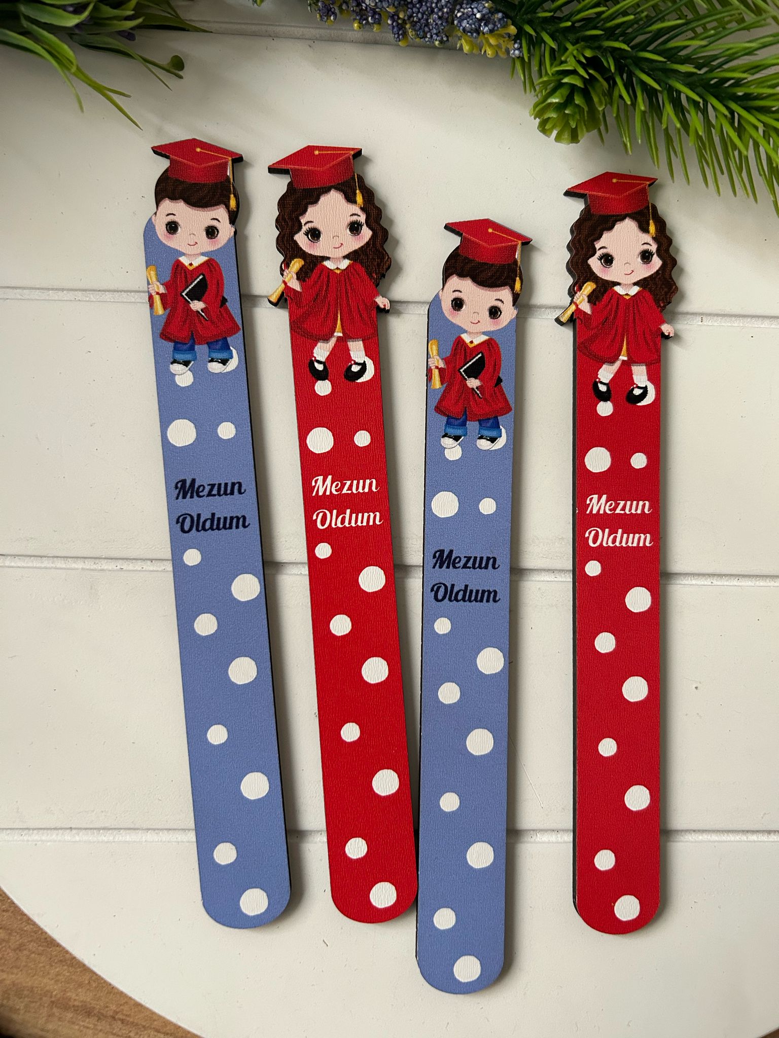Ahşap Kitap Ayraçları -Mezuniyet Temalı