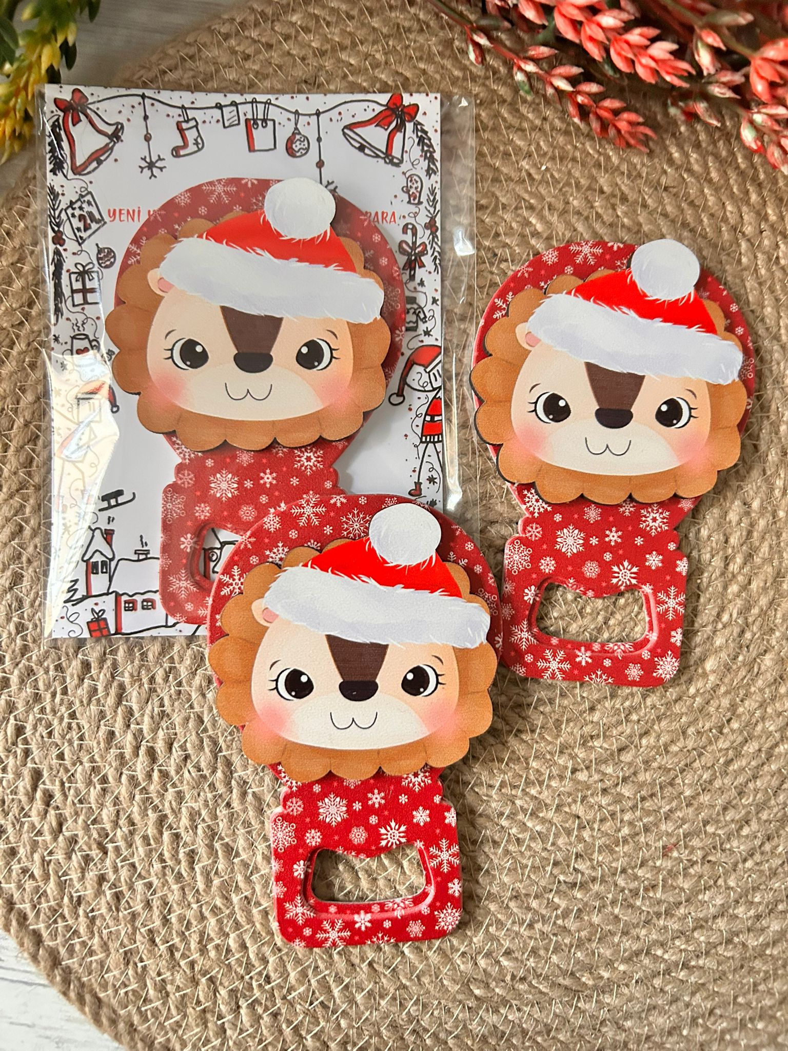 NOEL AHŞAP FİGÜRLÜ  BALON  AÇACAKLI MAGNET-ÇORAP