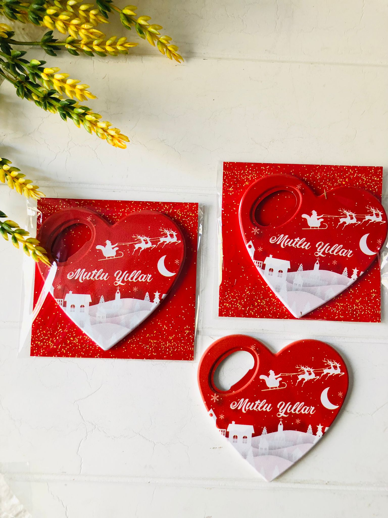 YENİ YIL TEMALI KALP MAGNET