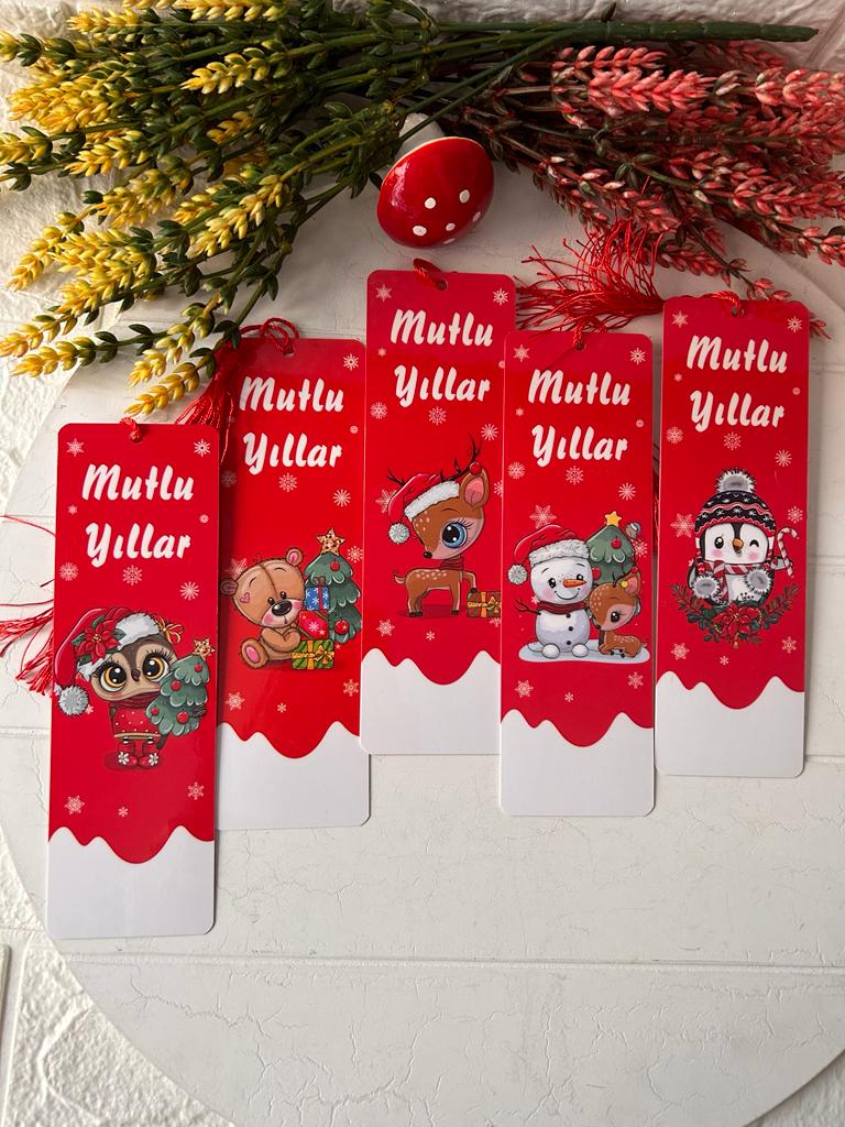 Noel-Yeni Yıl-Yılbaşı Temalı Kitap Ayracı (Desenler Karışık Yollanır)