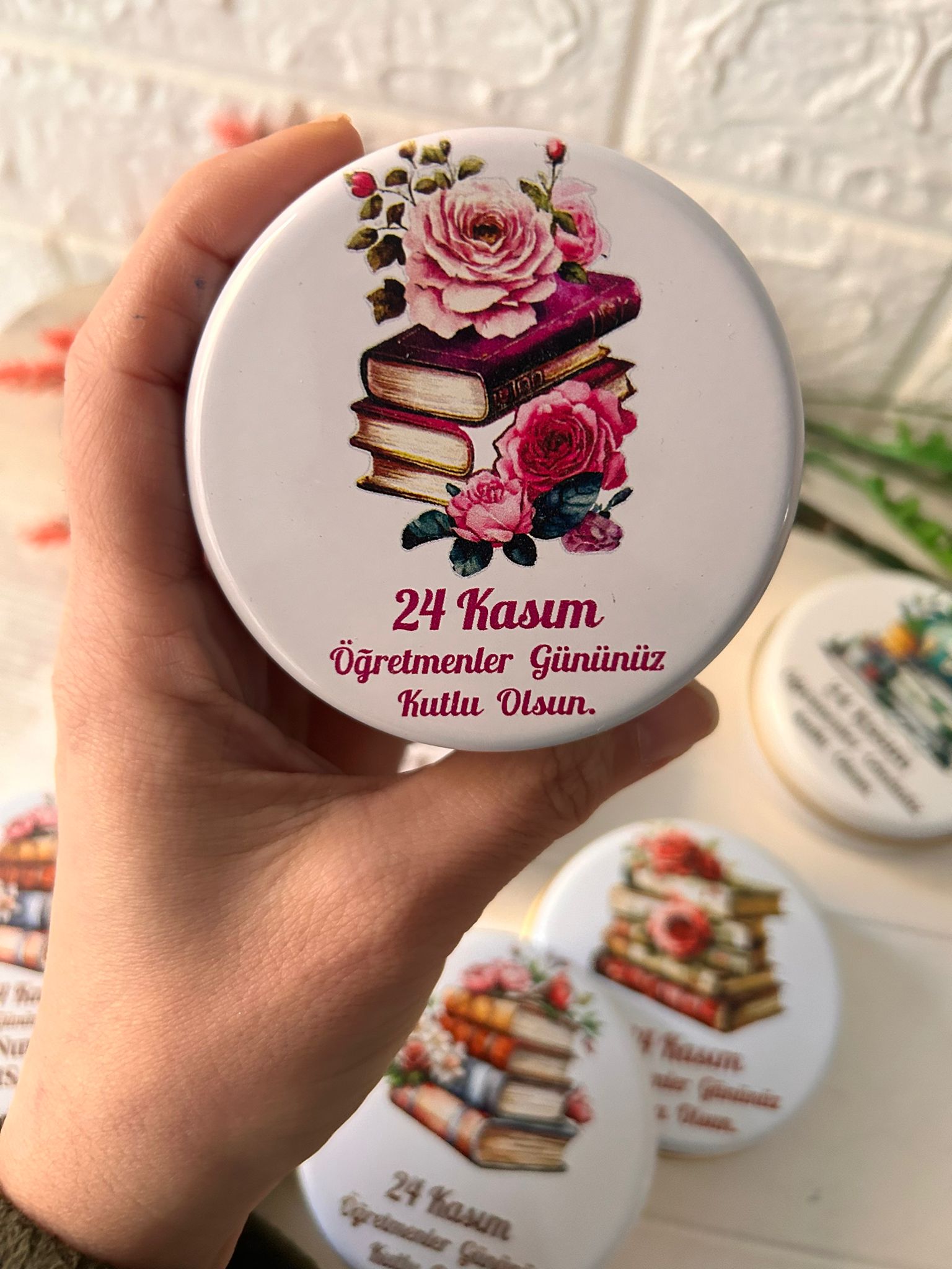 Öğretmenler Günü  Mumlu  Mini Metal Kutu