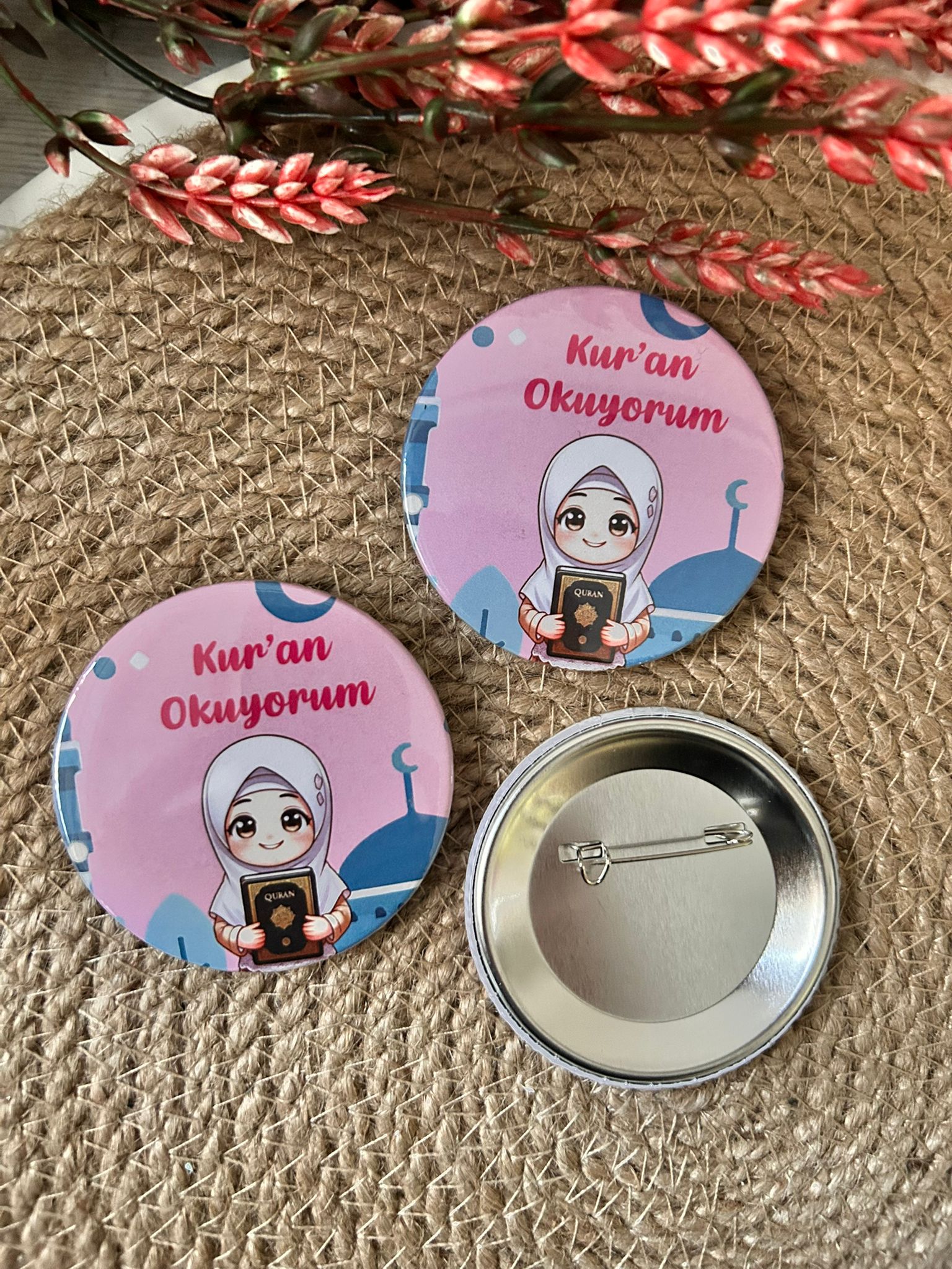 KURAN OKUYORUM TEMALI  İĞNELİ ROZET