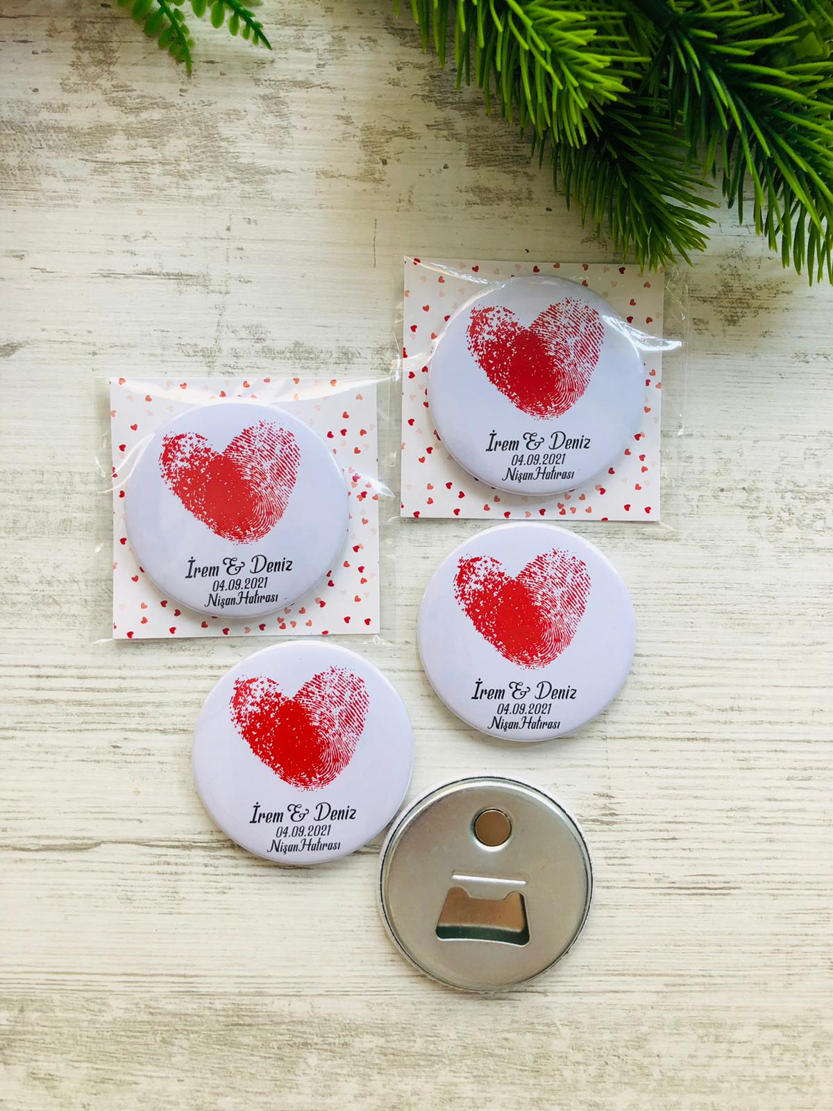 Kırmızı Parmak İzi Buton  Açacaklı Magnet