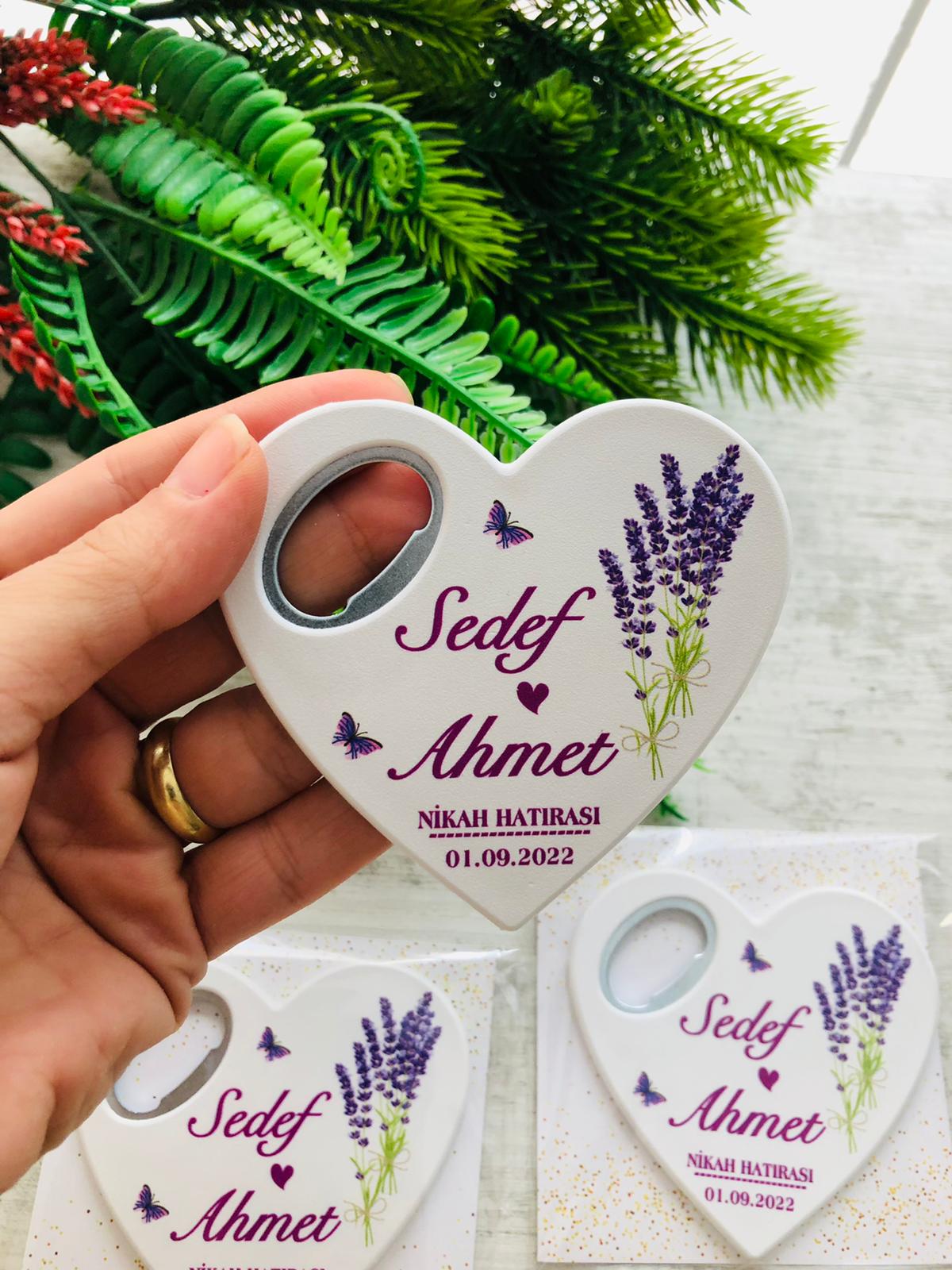 Lavanta Çiçekli Kalp Magnet