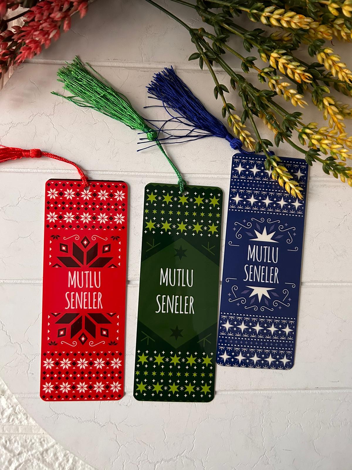 Noel-Yeni Yıl-Yılbaşı Temalı Kitap Ayracı (Desenler Karışık Yollanır)